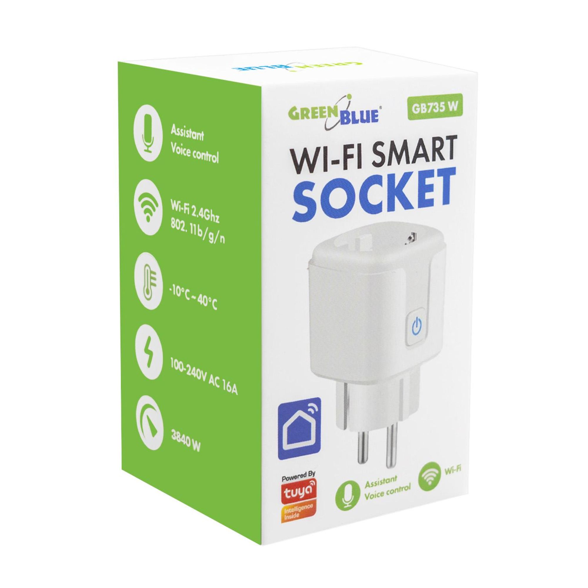2x Ferngesteuerte WLAN-Steckdose von GreenBlue Android/iOS/Alexa/Google Home Timer Leistungsmesser max. 16 A/3840 W GB735 W