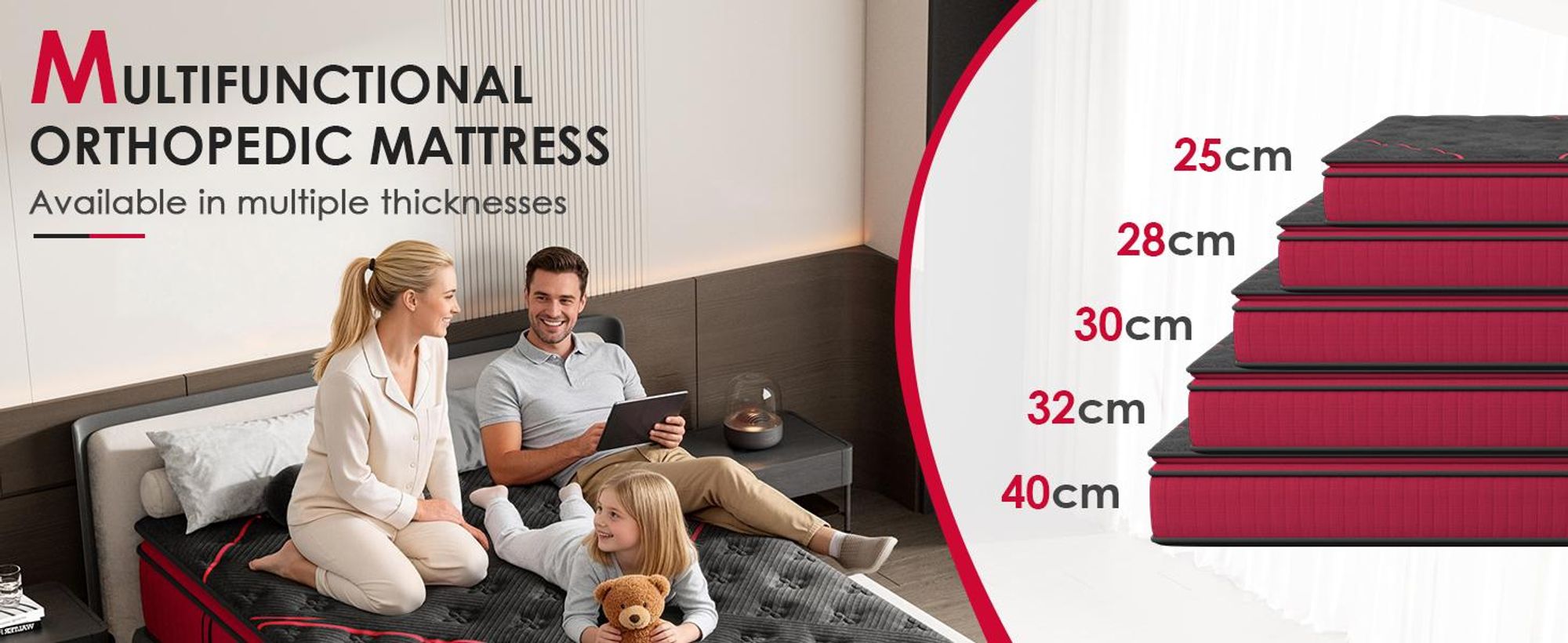 DEWINNER Materac 160x200 cm, 30 cm materac ze sprężynami kieszeniowymi, ergonomiczny materac 7-strefowy, stopień twardości H2/H3, OEKO-TEX