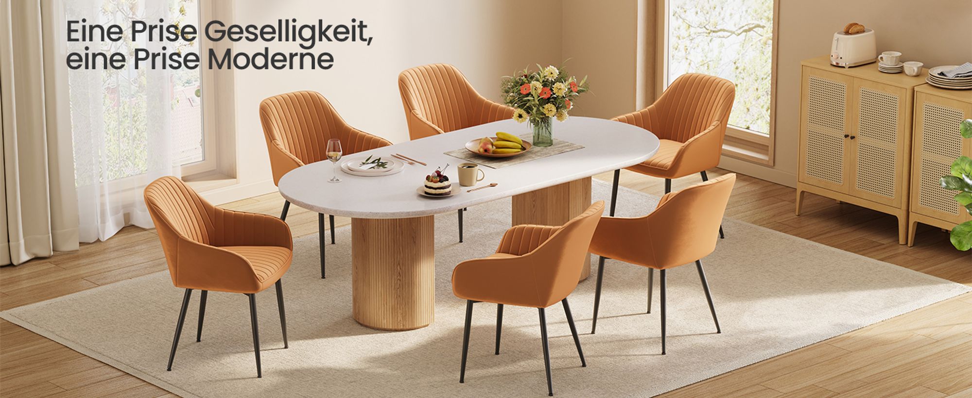SONGMICS Polsterstuhl mit Metallbeine, Samt, karamellbraun