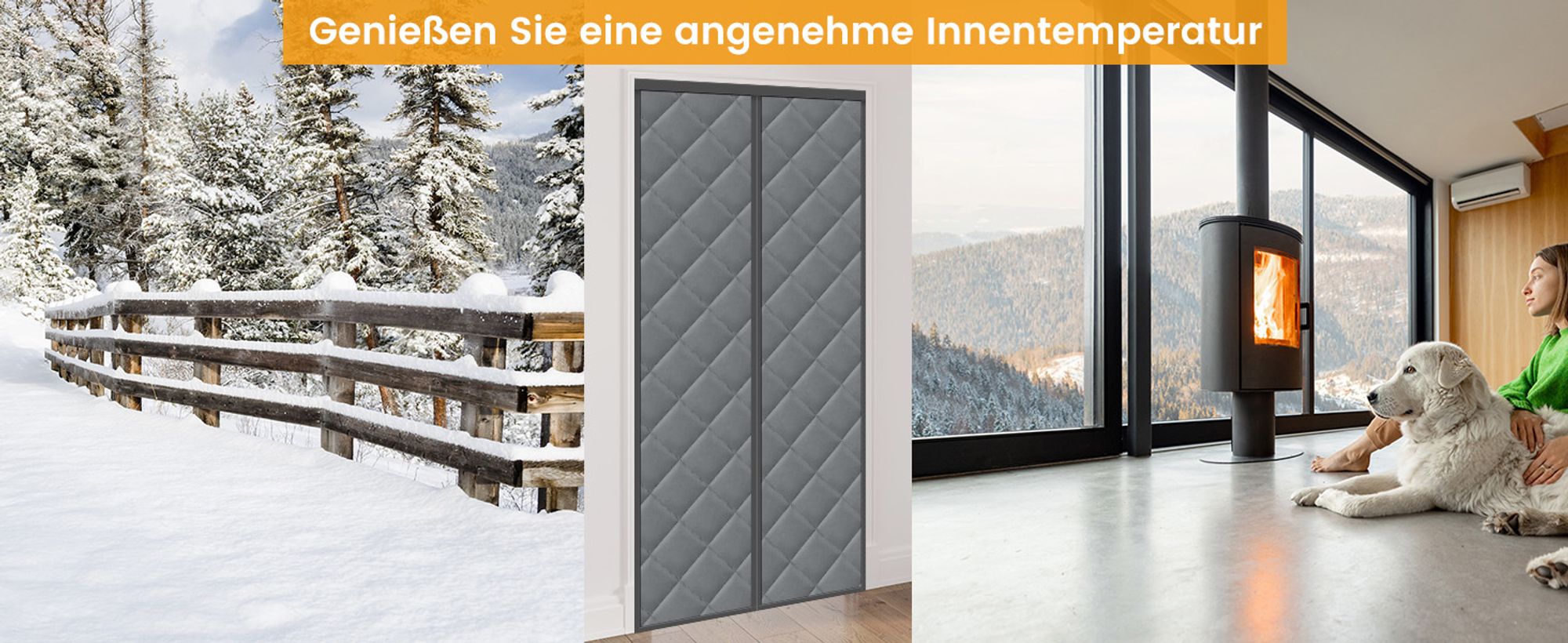 Magnet Wärmeschutzvorhang für Türen Thermovorhang Tür 90x210cm Türvorhang Kälteschutz ohne Bohren Winddicht Für Balkontür