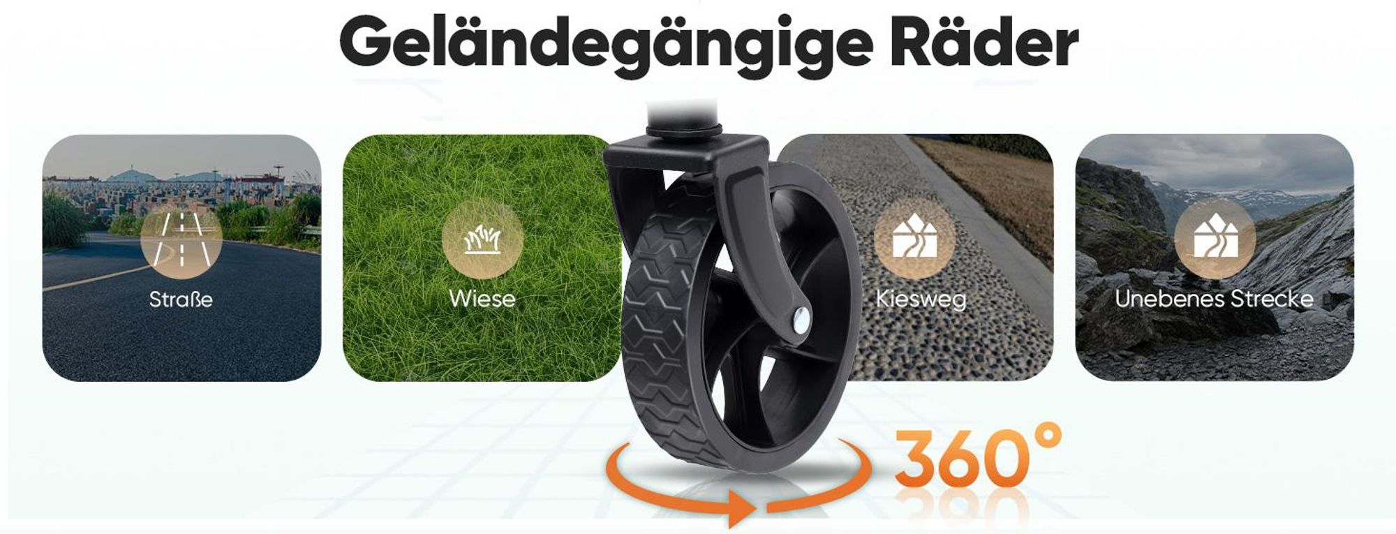 Sekey Bollerwagen, Faltbarer Handwagen 4 Räder, 80KG / 60L, Grau