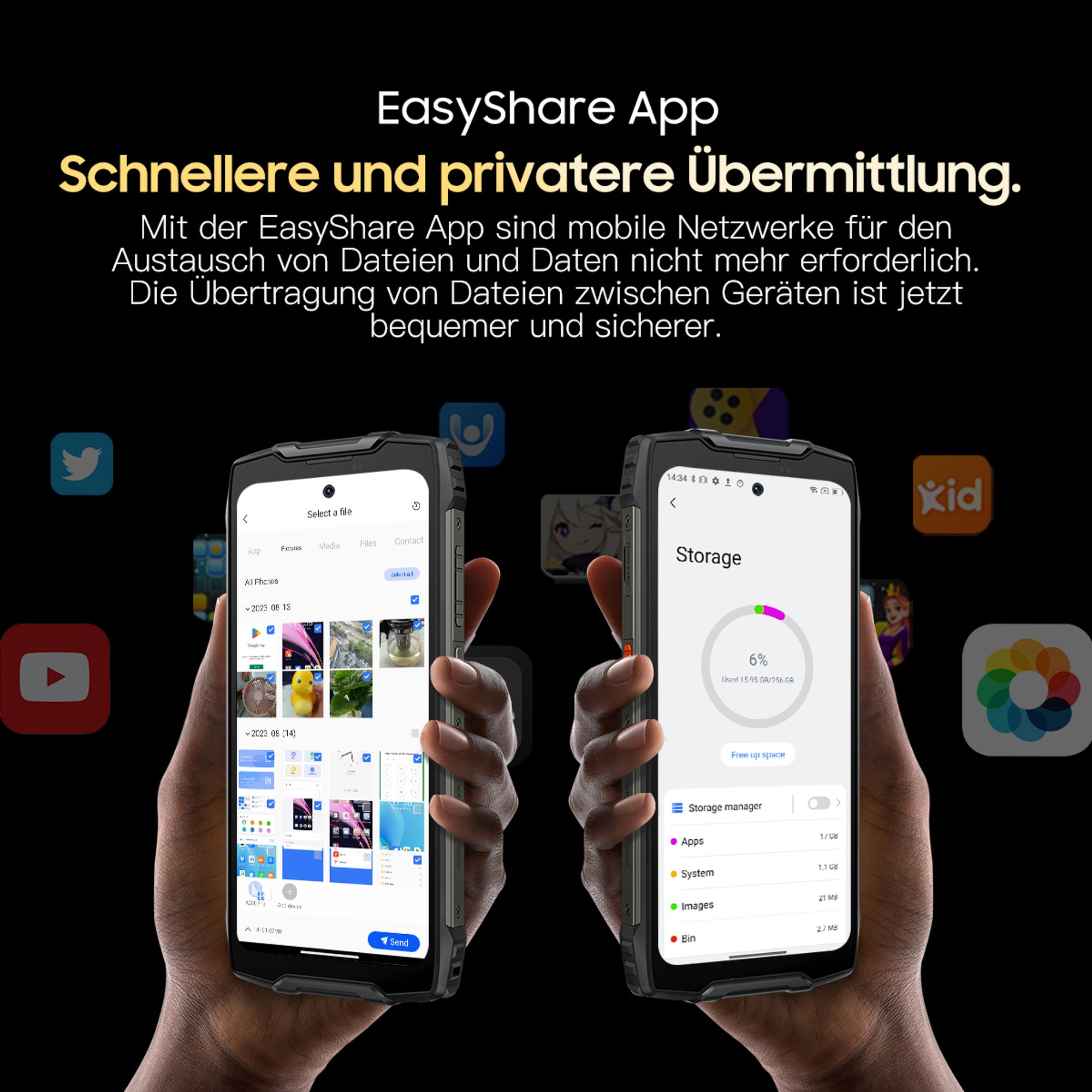 Blackview BV9300 Pro(36GB+256GB) Outdoor Smartphone Ohne Vertrag, 6.7'' FHD+ 120Hz 1.32'' Zurück Dsiplay Outdoor Handy, 15080mAh 33W, 64MP+32MP, NFC