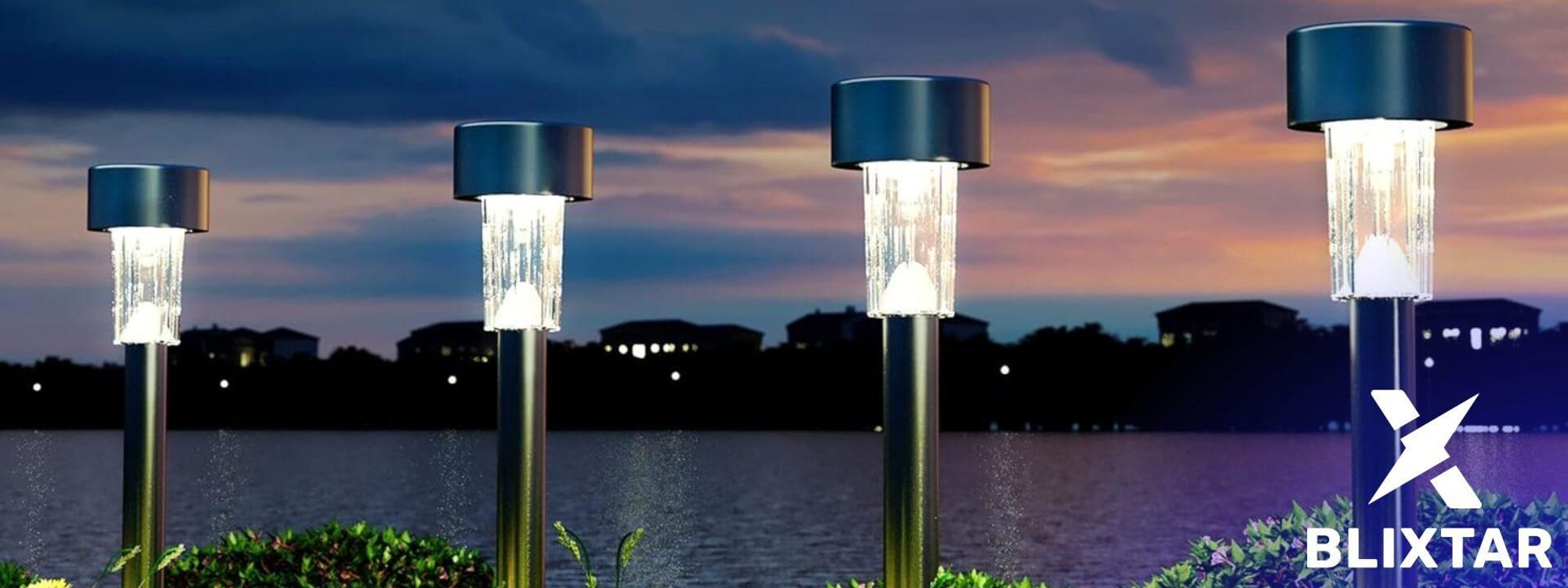 5X Solarleuchte set LED Gartenlampen Solarlampen BLIXTAR