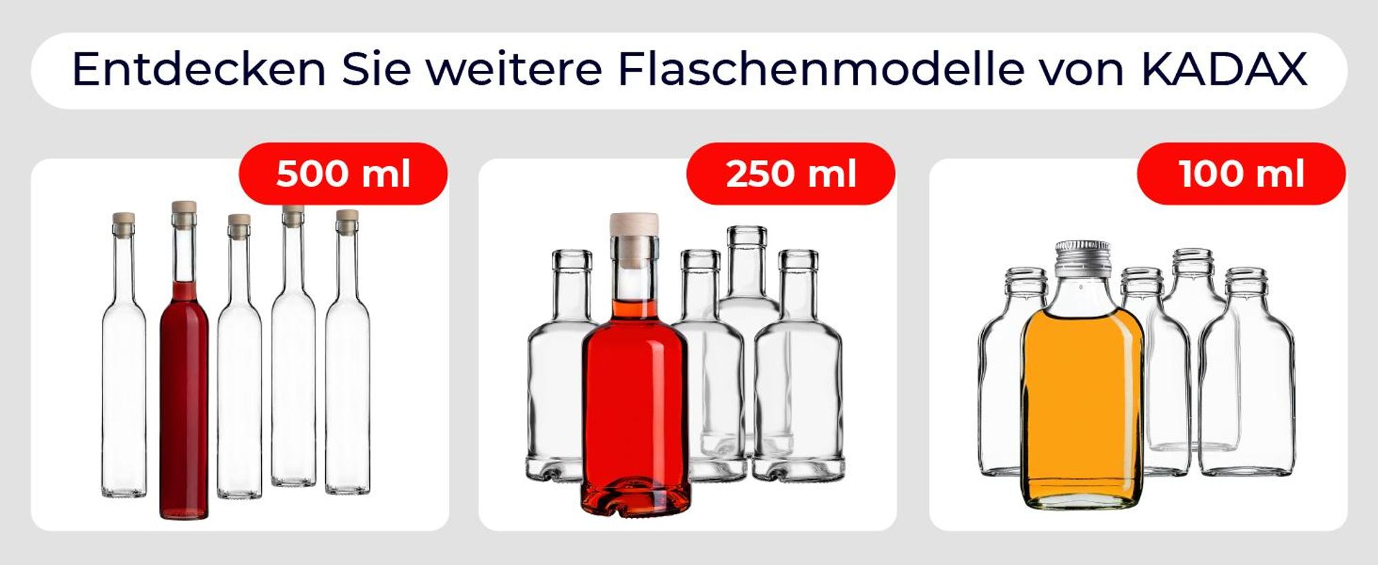 KADAX Leere Glasflaschen 500ml, 10 Stück, Likörflaschen mit Korken, Flaschen zum Befüllen von Likör, Wein und Schnaps, Dekoflaschen, Weinflaschen aus Glas