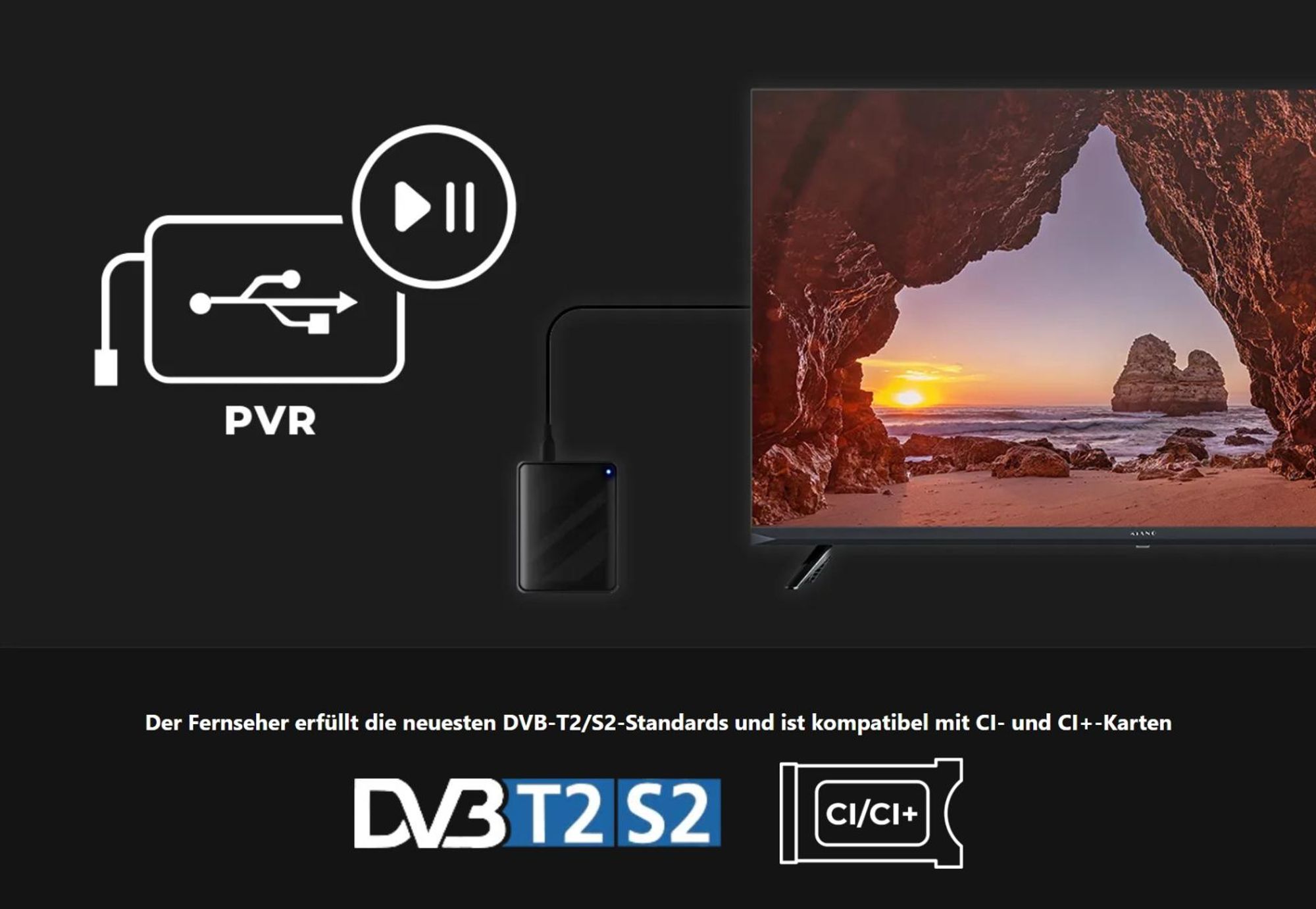 Kiano 43 Zoll 4K UHD Smart TV Android LED HDR WiFi Miracast Dolby Audio DVB-T2/S2 PVR USB Rahmenlos Metall Fernseher mit Netflix YouTube Browser