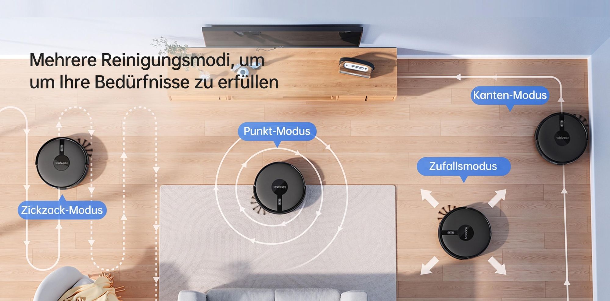 Lubluelu B40 Plus Staubsauger Roboter, 17000Pa Saugkraft, 20S Selbstentleerung, 3-in-1 Saugen & Wischen, Automatische Aufladung, Ideal für Tierhaare