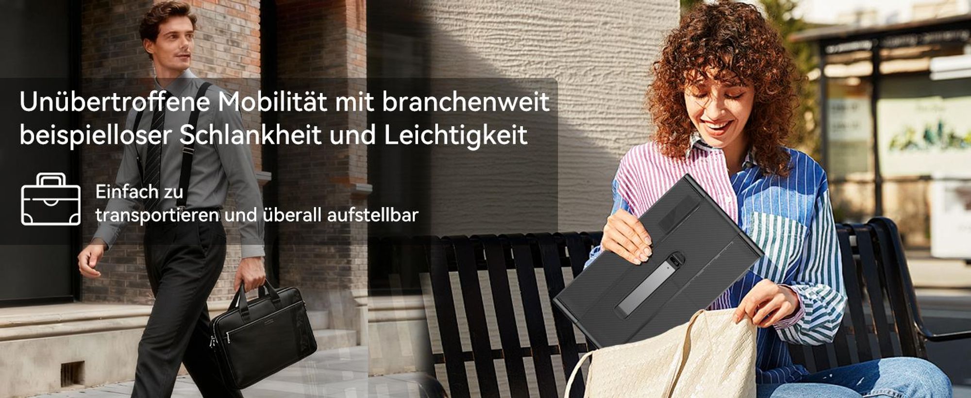 Blackview Tragbarer Bildshirm DCM6 14" mit A3 Bluetooth-Box Dual-Screen-Laptopmonitor, ultradünn, FHD, für 13,3"-17,3" Laptops, 180° drehbar