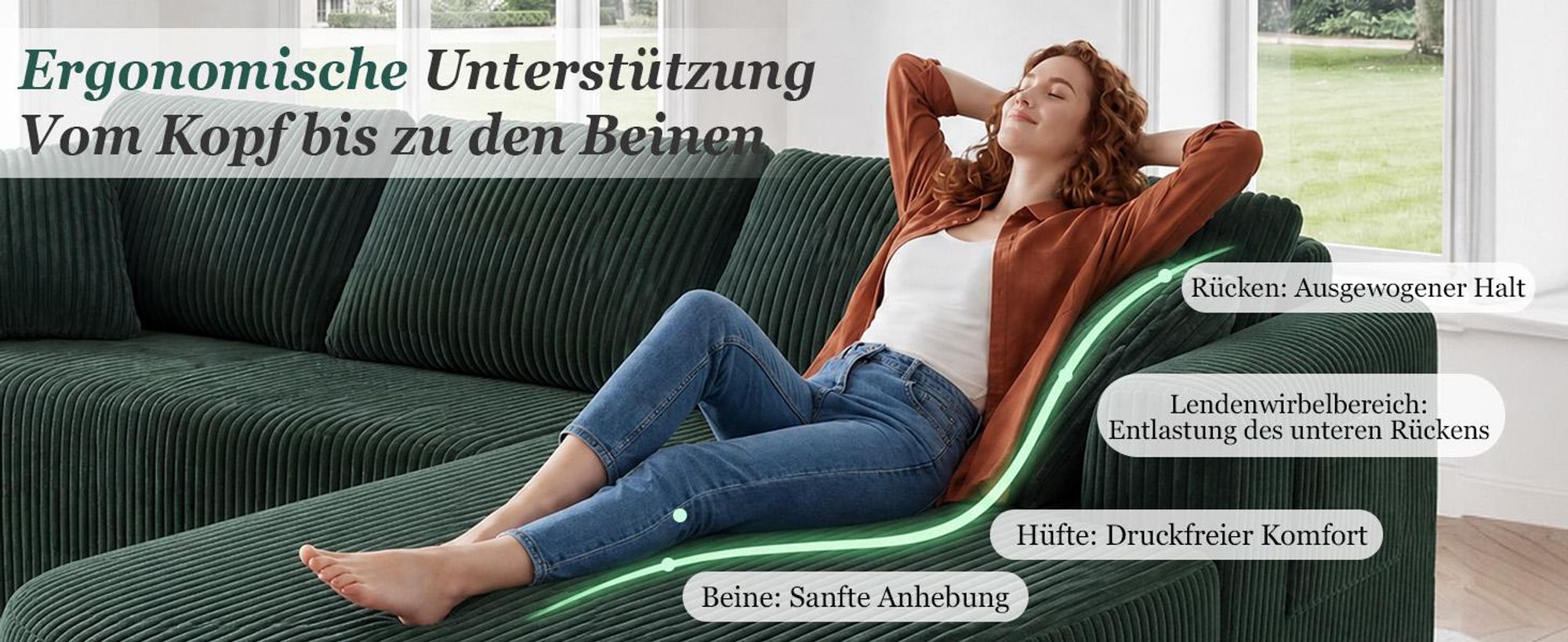 Sofa Ecksofa mit Schlaffunktion, Corduroy Modulares Boneless Couch mit Chaiselongue, L-Form Schlafsofa, Sektionssofas mit Kissen & Seitentaschen 243cm