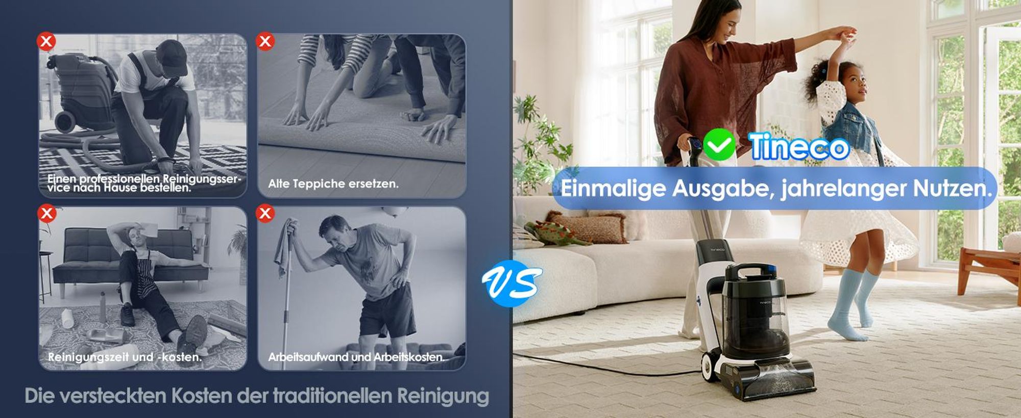 Tineco CARPET ONE Cruiser Teppichreiniger, Polsterreiniger Waschsauger mit 3-Stufen SmoothPower, DualCore Trocknung, FlashDry Selbstreinigung, iLoop