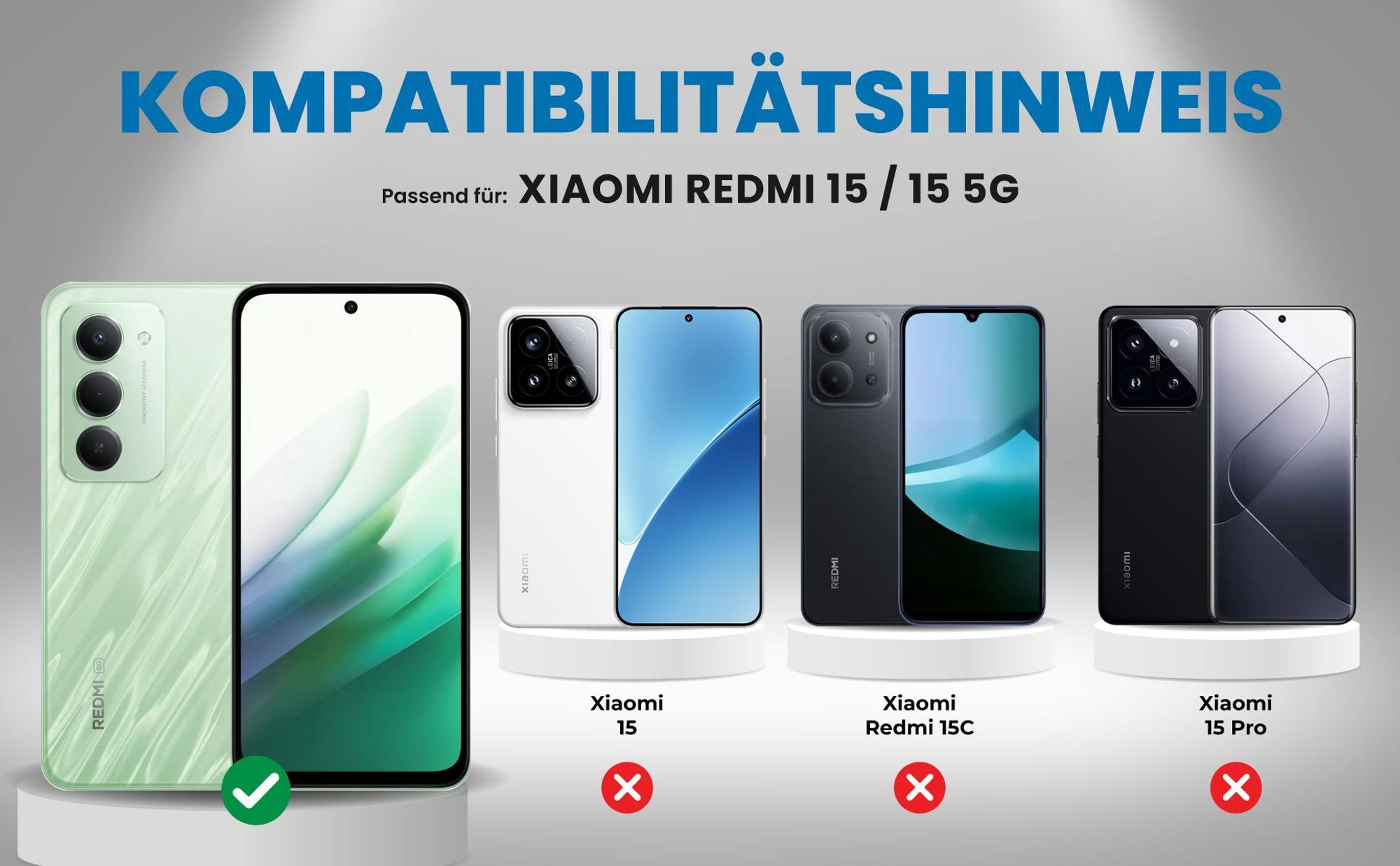 Kompatibilitätshinweise Hülle für Xiaomi Redmi 15 / 15 5G
