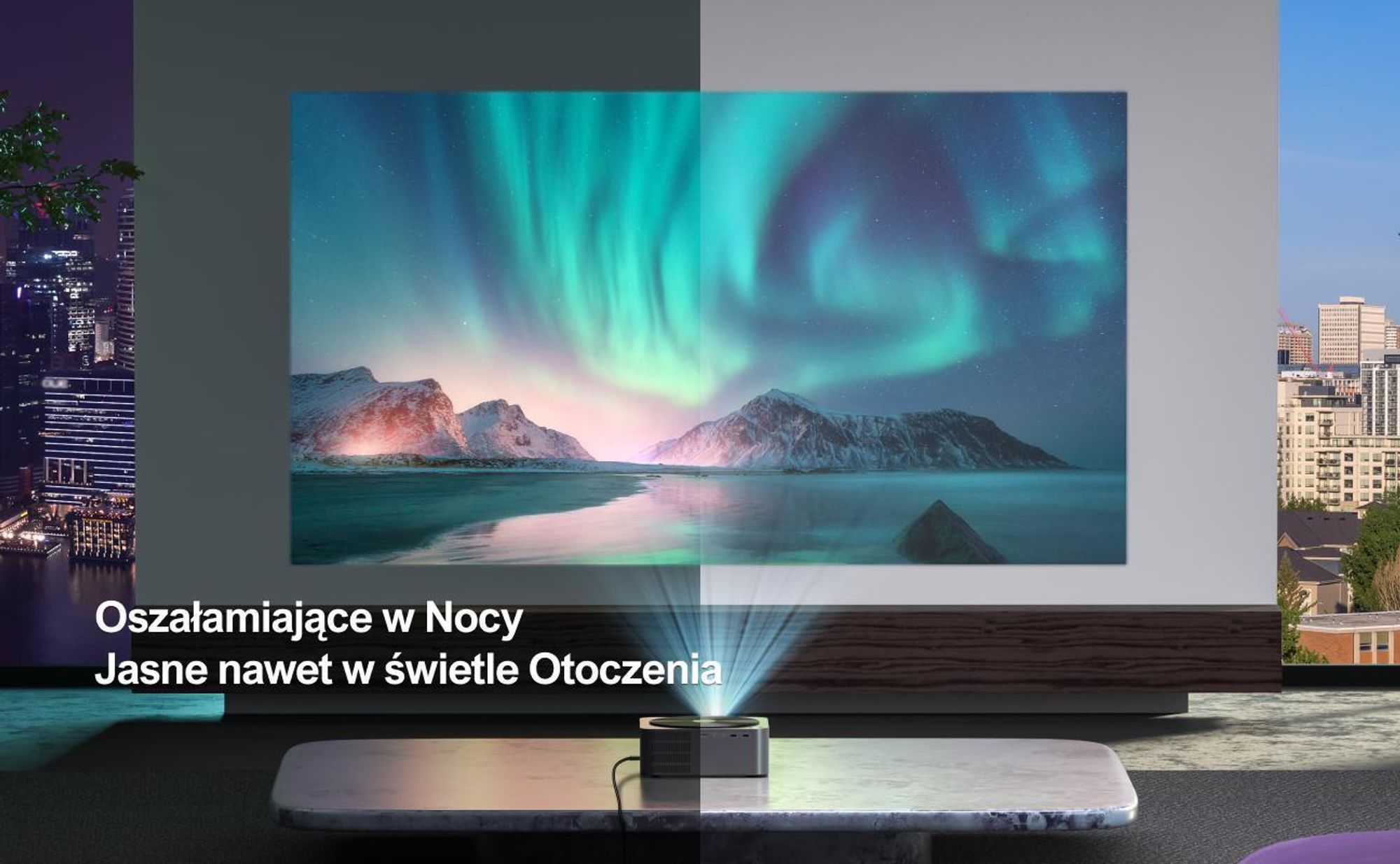 Projektor ULTIMEA 1080P Zaktualizowana wersja z funkcją unikania przeszkód, 700 ANSI lumenów, 15000:1, inteligentne wyrównanie ekranu, Apollo-P40