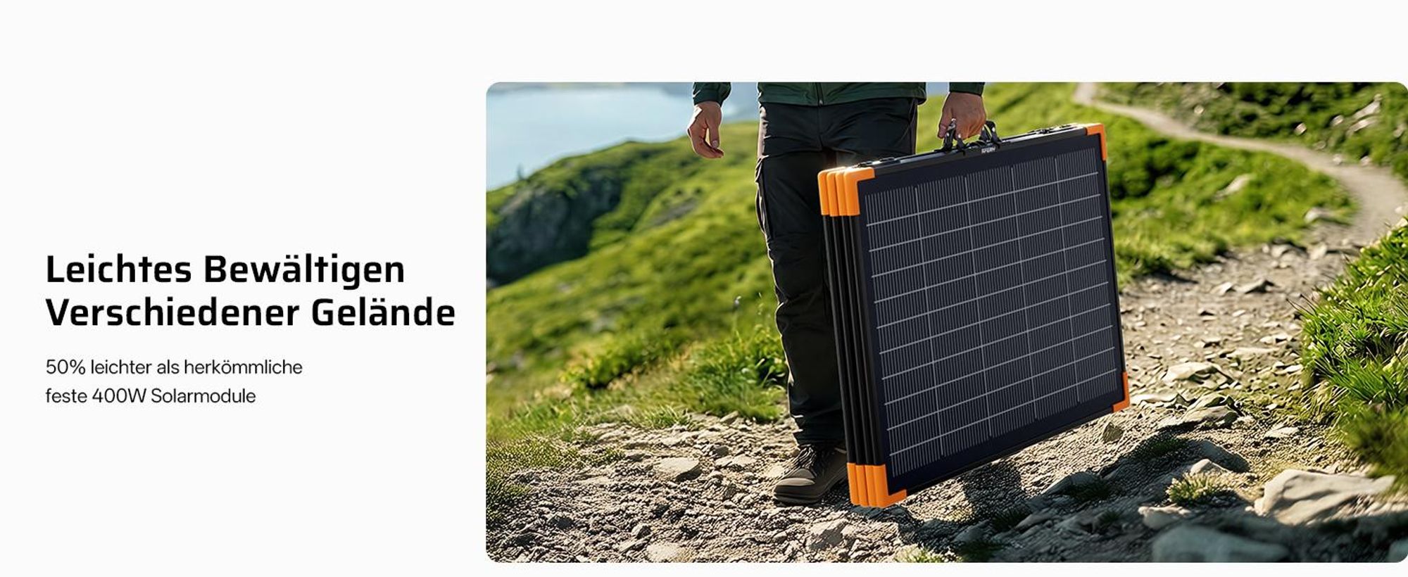AFERIY SA400 Faltbares Solarpanel 400W, ETFE Solarmodul mit bifazialer N-Typ-Technologie, IP67, MC4, für Powerstation, Camping und Wohnmobil