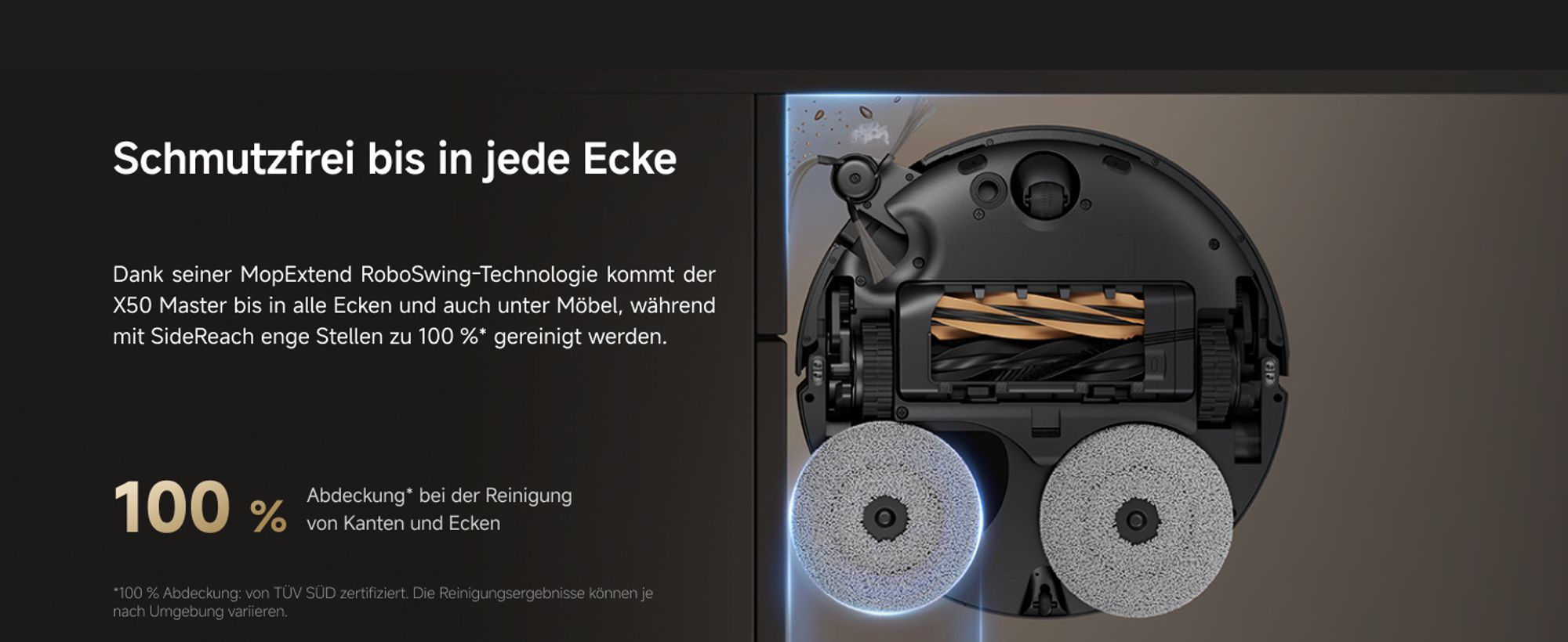 DREAME X50 Master Staubsaugerroboter mit 24,9cm Basisstation,Automatisches Nachfüllen＆Entleeren,Nachlaufsystem,AI Hindernisvermeidung,20000Pa, Schwarz