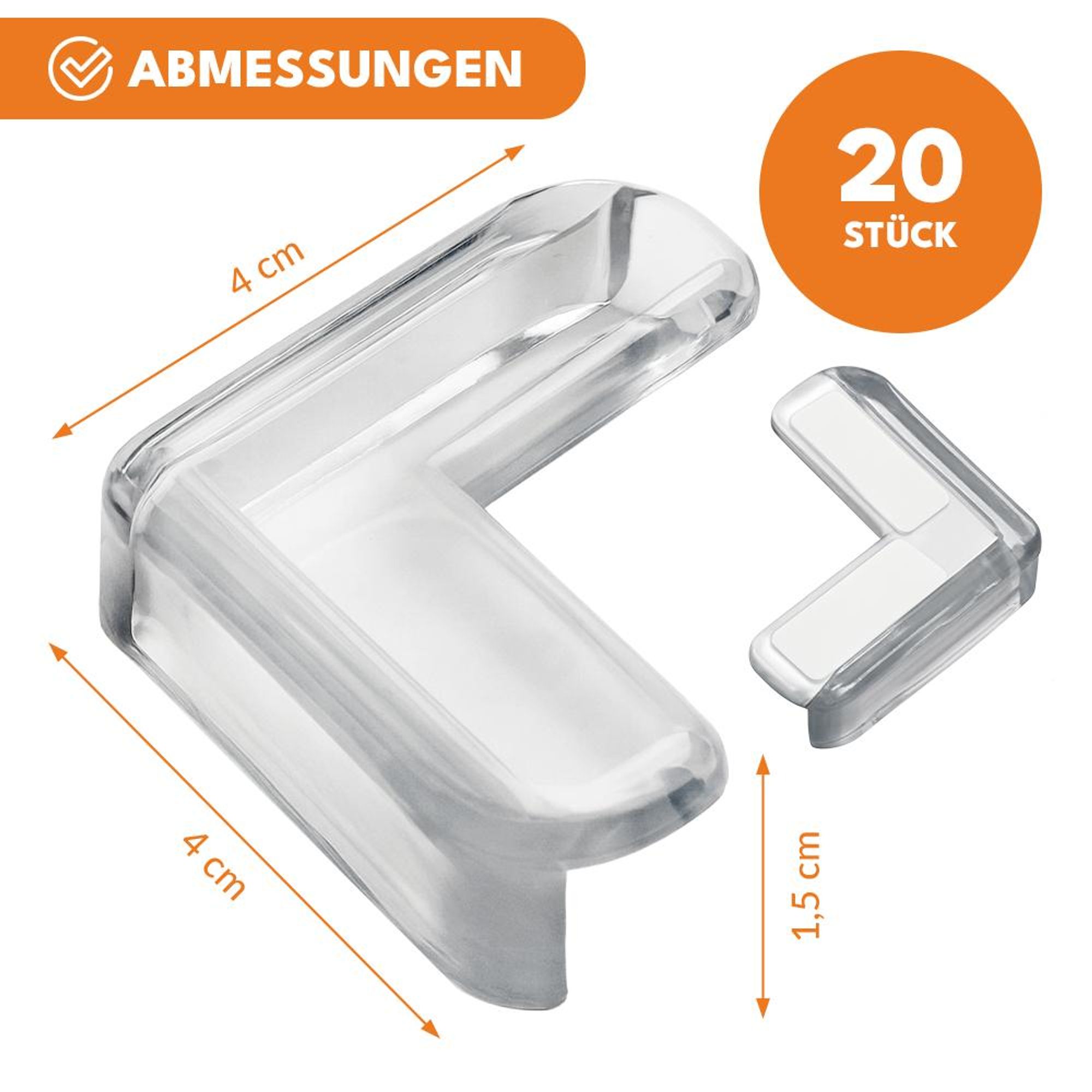 KRUMAD Kantenschutz Baby, Transparente Eckenschützer für Möbel, Selbstklebender Stoßschutz für Kinder, Tisch Schrank Kanten, 20 Stück