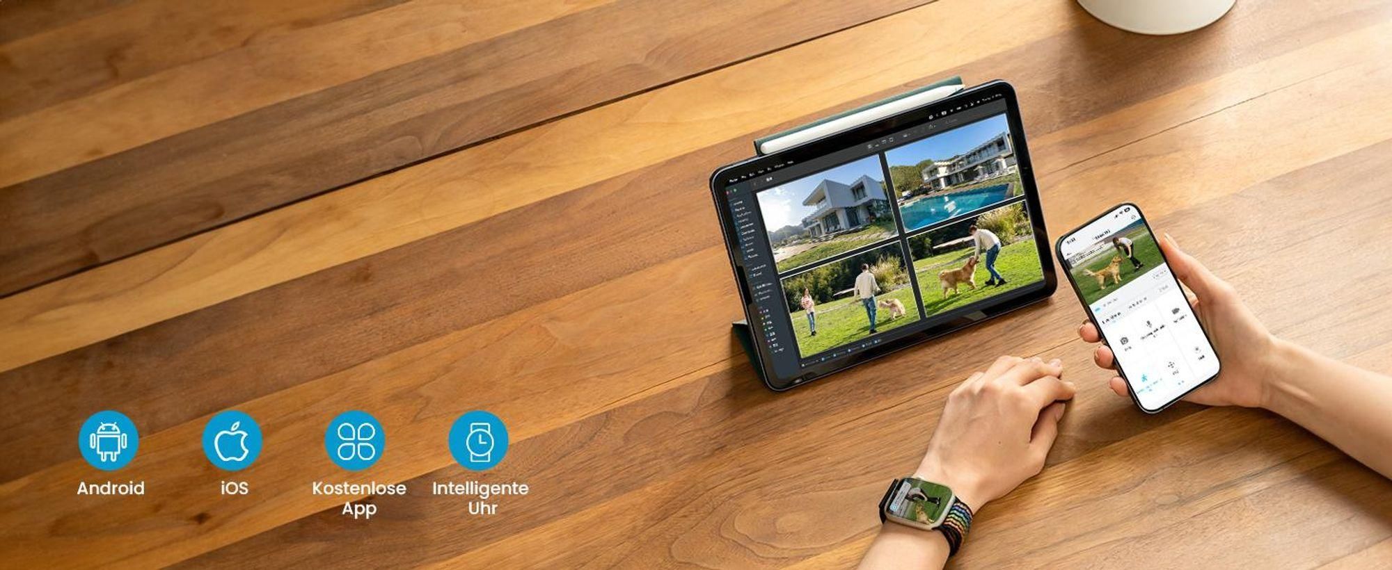 2.5K/4MP Überwachungskamera Aussen Akku,glühbirnen-kamera 360°, 2.4GHz WLAN IP Kamera Outdoor Intelligente PIR-Personenerkennung Nachtsicht in Farbe