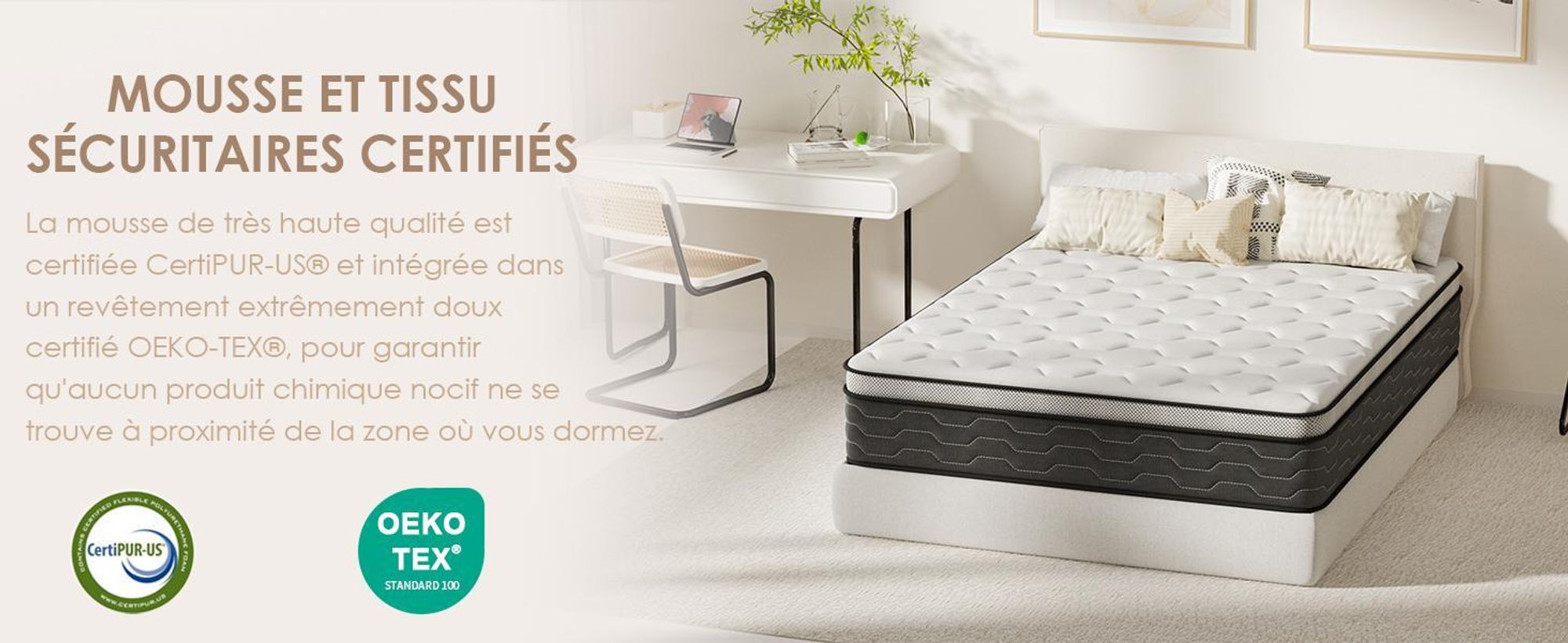 DEWINNER Matelas 120x190 cm Ressorts Ensaches, épaisseur de 30CM - Matelas à Ressorts ensachés et à mémoire de Forme，Ergonomique,Respirant