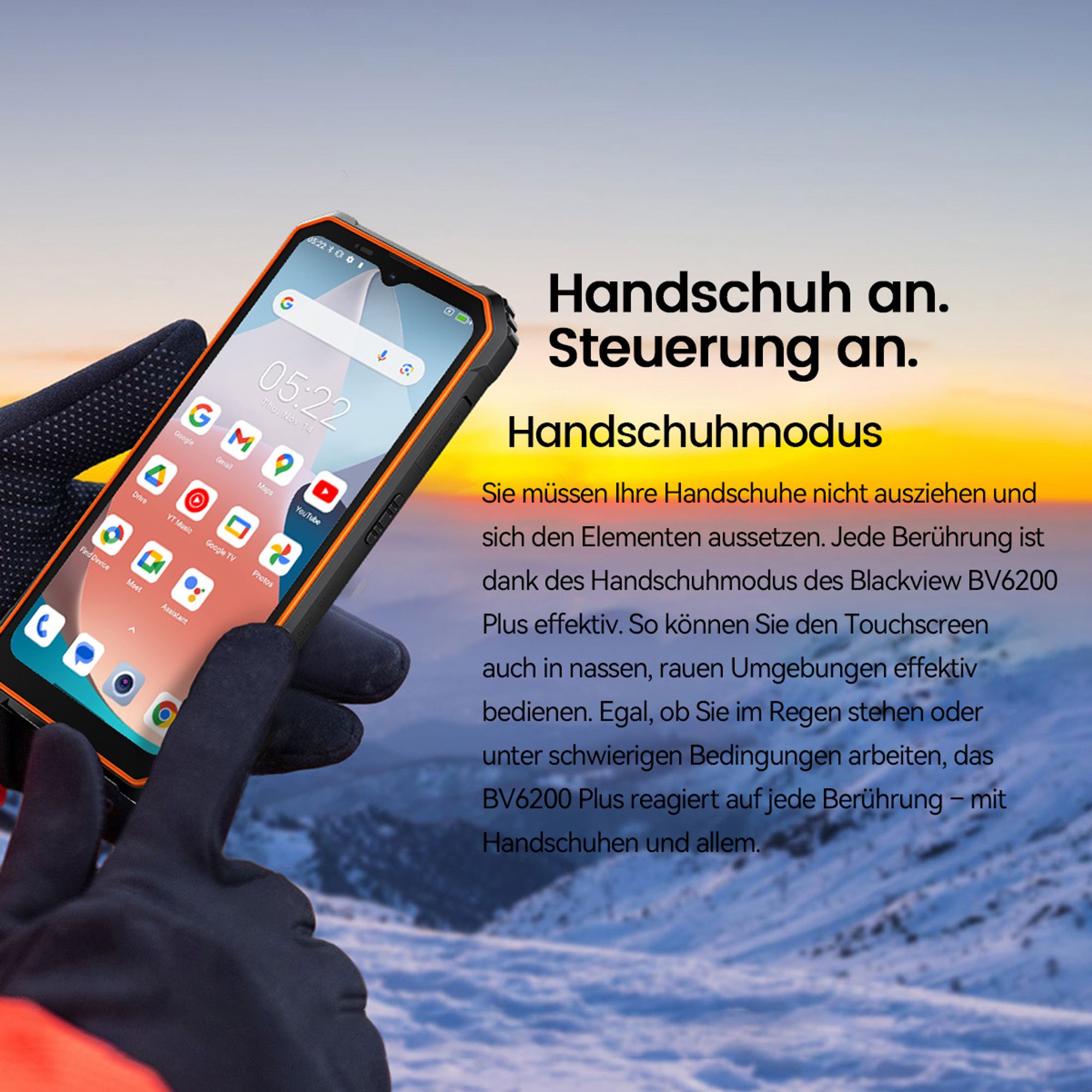 Blackview BV6200 Plus(2025) Outdoor Handy Ohne Vertrag, 11000mAh Akku Android 14 Outdoor smartphone, 24GB+256GB/2TB,98DB Lautsprecher, 6.56" 90Hz,IP69
