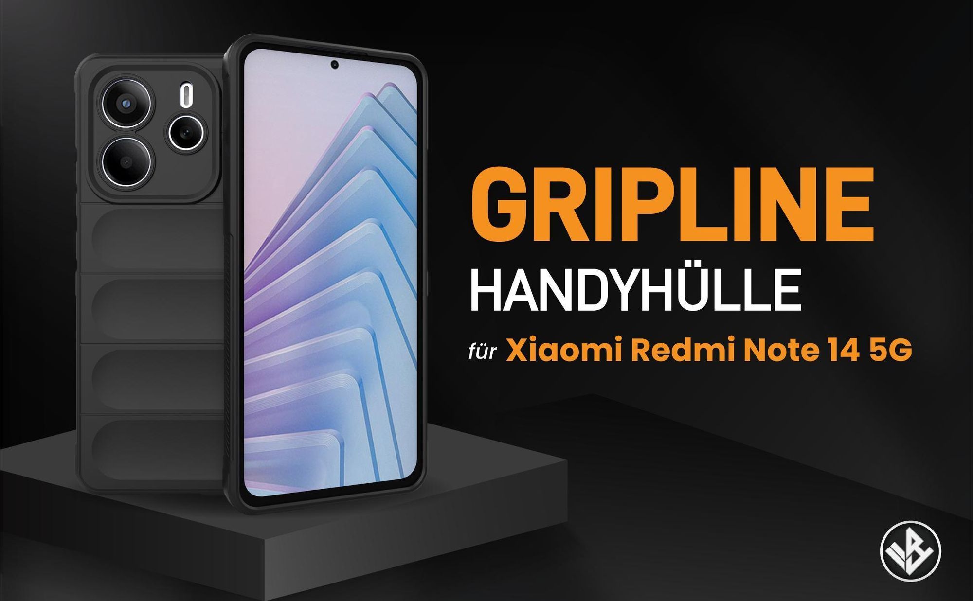 Schwarze ergonomische Grip Schutzhülle für das Xiaomi Redmi Note 14 5G