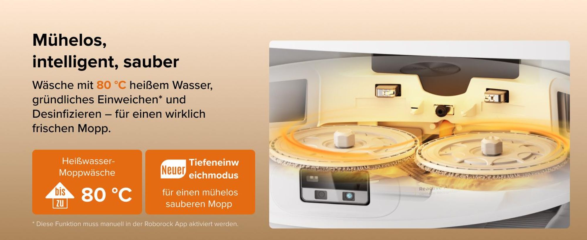 Roborock Qrevo Edge 2 Staubsauger Roboter, 25.000 Pa Saugroboter mit Wischfunktion, Wischmopp-Hebefunktion, 80 °C Moppwäsche mit heißem Wasser, Weiß