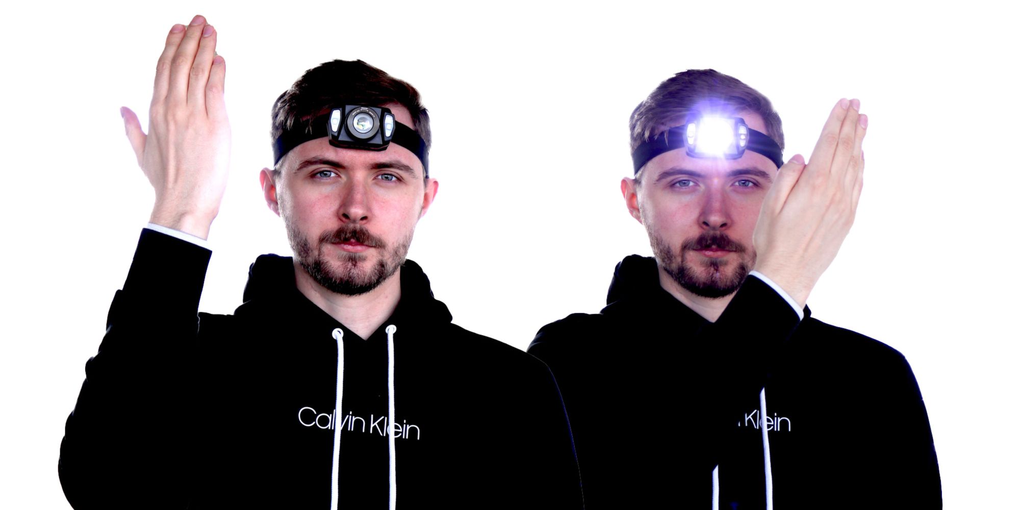 LED čelovka dobíjecí, 360 lm čelovka s ovládáním gesty a zoomem, červené světlo a vodotěsnost IPX4, 1800 mAh baterie, EVI TECH NightFlare
