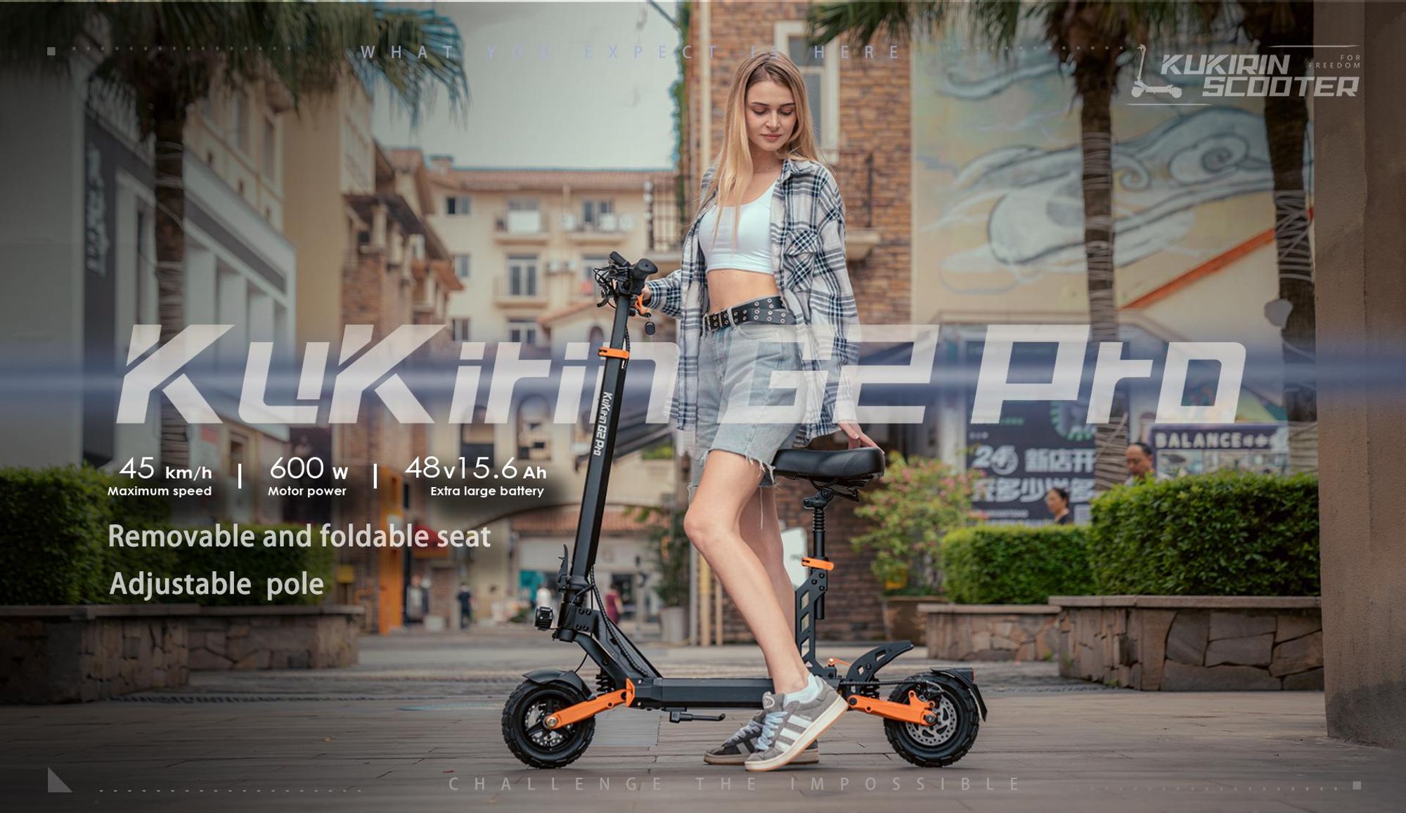 G2 PRO - Trottinette électrique pliable - Roues 9" - Batterie 48v 15Ah - Autonomie 55KM – Freins à double disque - Selle amovible - Écran LED
