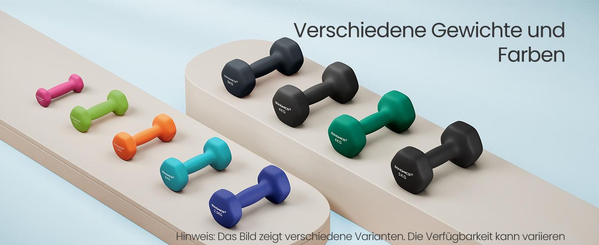 SONGMICS Hantel-Set Kurzhanteln, Hantel Set 12kg, Hexagon, Neopren Hanteln