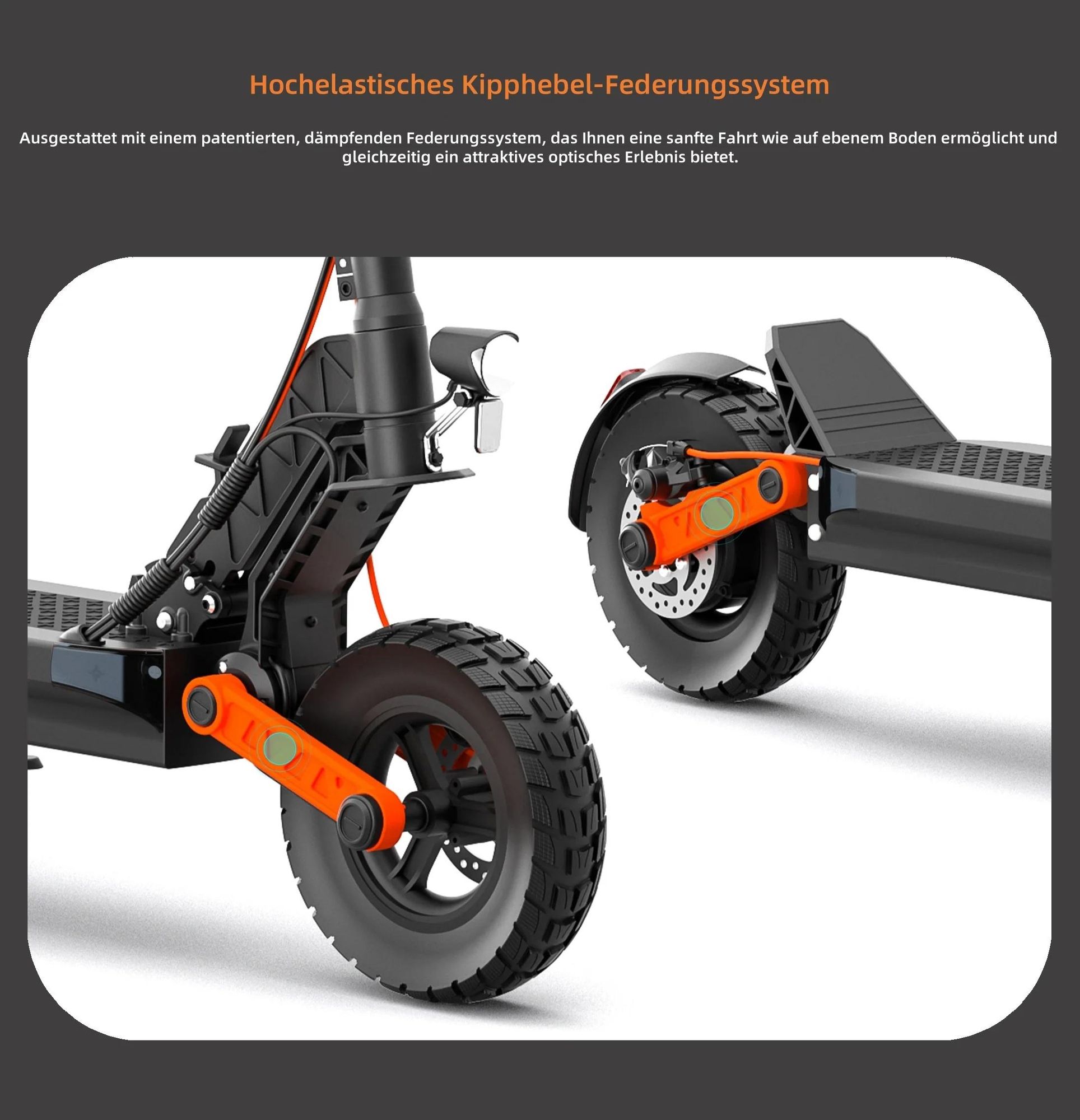 JOYOR S5 PRO ABE- Faltbar Elektroroller - 500W Motor 48V26AH Akku 10 Zoll Reifen - Schwarz