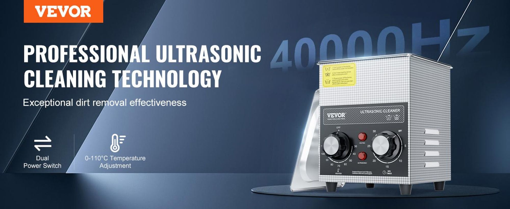 VEVOR 2 L Ultraschallreiniger mit Heiztimer für professionelle Reinigung