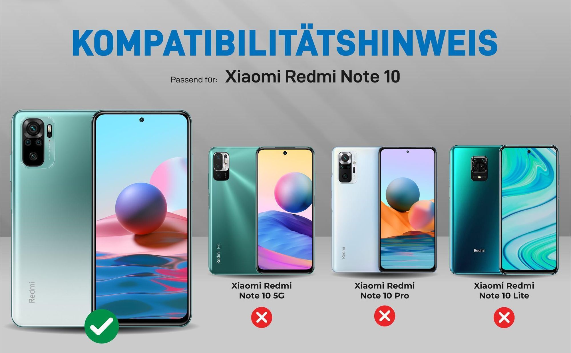 Kompatibilitätshinweise Hülle für Xiaomi Redmi Note 10
