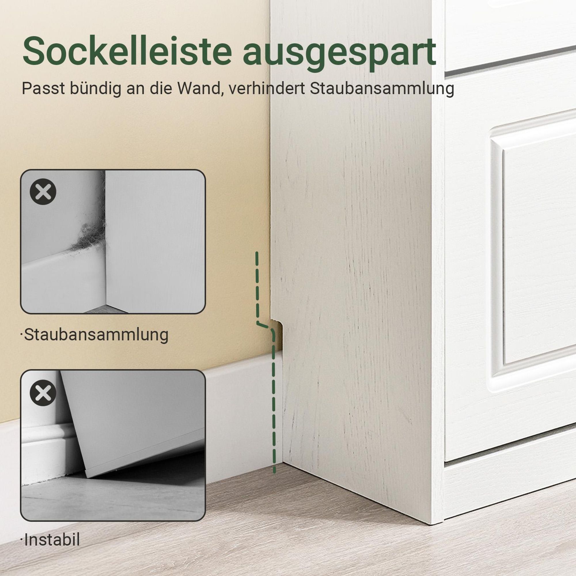 SoBuy Schuhschrank Schmal mit 3 Klappen Schmaler Schuhkipper, Verstellbares Schuhregal für Flur Eingangsbereich Flurschrank mit Kippsicherung FSR94-WG