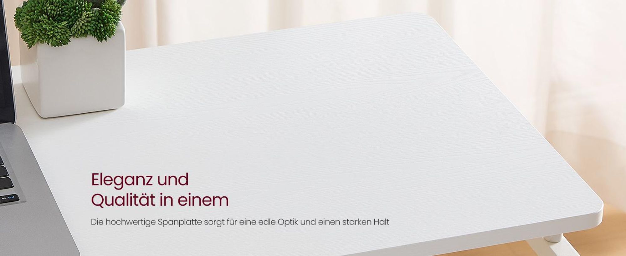 VASAGLE Klapptisch, kleiner Schreibtisch klappbar, Computertisch, Tischplatte aus einem Stück, abgerundete Ecken, 80 cm