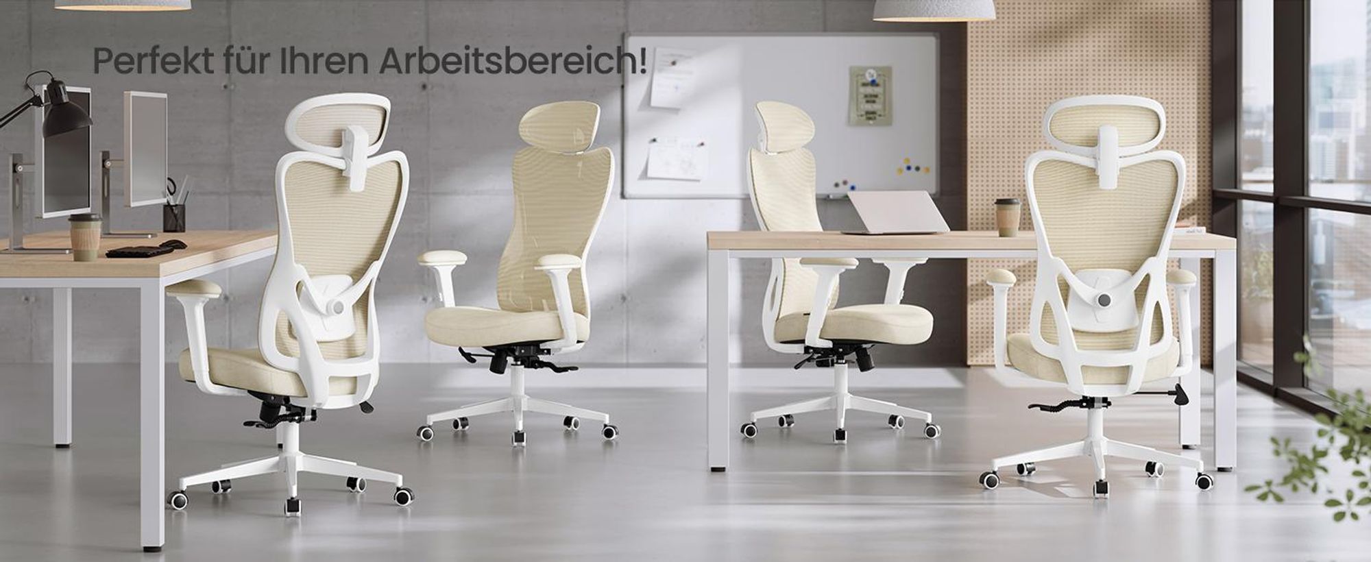 SONGMICS Bürostuhl ergonomisch, Schreibtischstuhl, Computerstuhl, verstellbare Lenden- und Kopfstütze