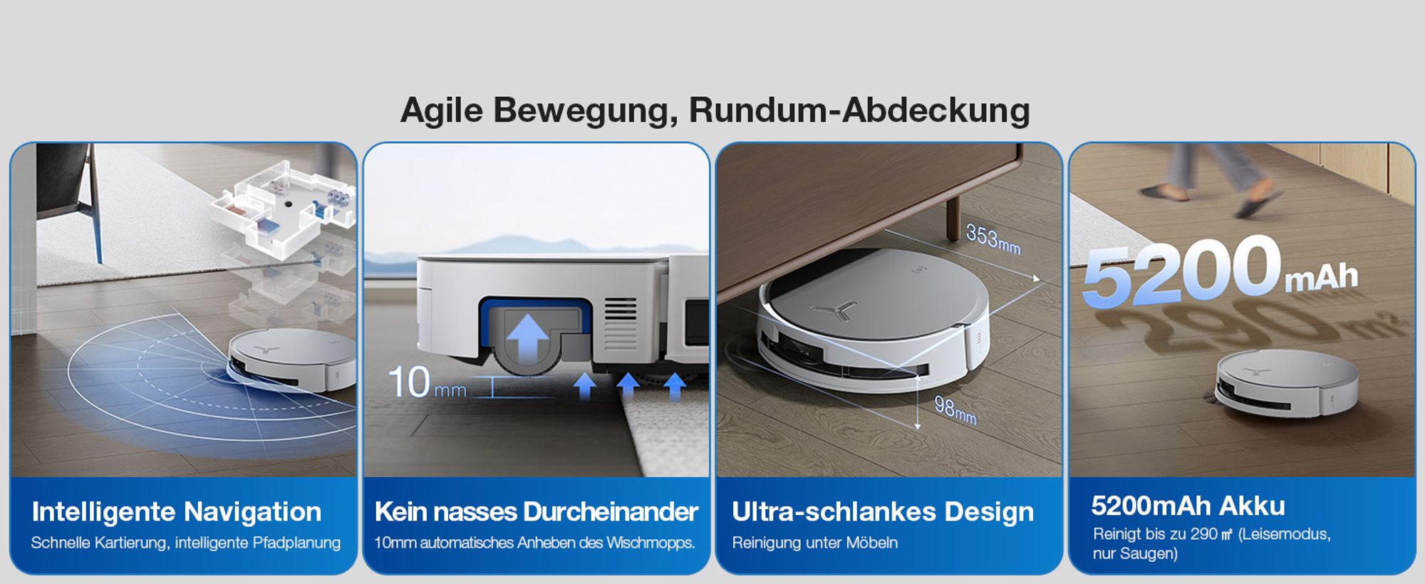 ECOVACS DEEBOT X8 OMNI Saugroboter Weiß Wischroboter Roboterstaubsauger 18.000 Pa Staubsauger Roboter