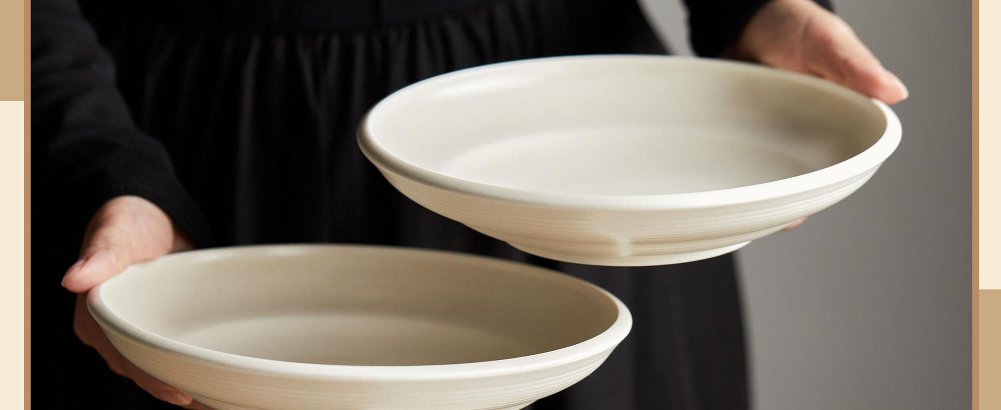 Teller set 4Stück Ø22 cm Keramik Speiseteller Suppenteller Pastateller Tiefteller Set für 4 Personen Matt-Glasur Mikrowellen- und Spülmaschinenfest