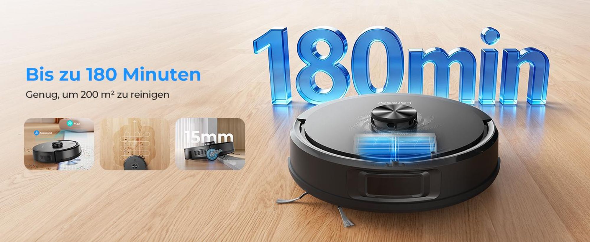 Laresar Lasernavigation Staubsauger Roboter, Roboter Staubsauger mit 10000Pa,kehren, Saugen und Wischen 4 in 1,L30+
