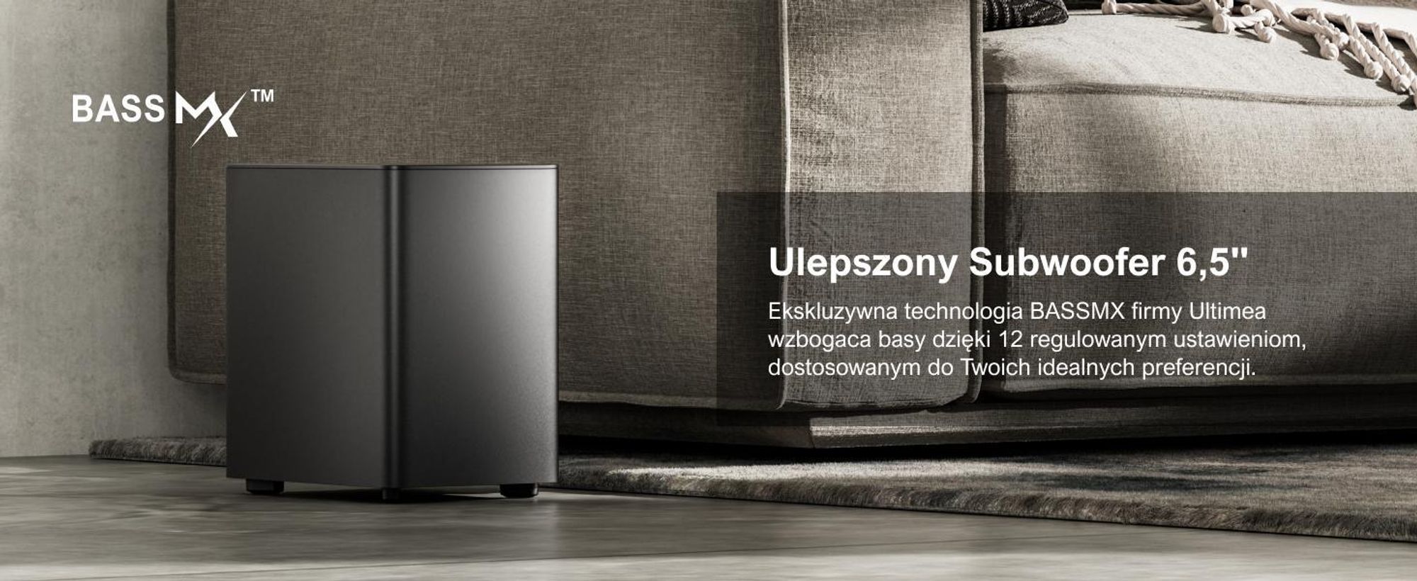 Ultimea Poseidon D80 Boom, 7.1 kan., Dolby Atmos, Gra, Film, Muzyka, Noc, Sport, Głos, 96 dB, 70 dB, 1%