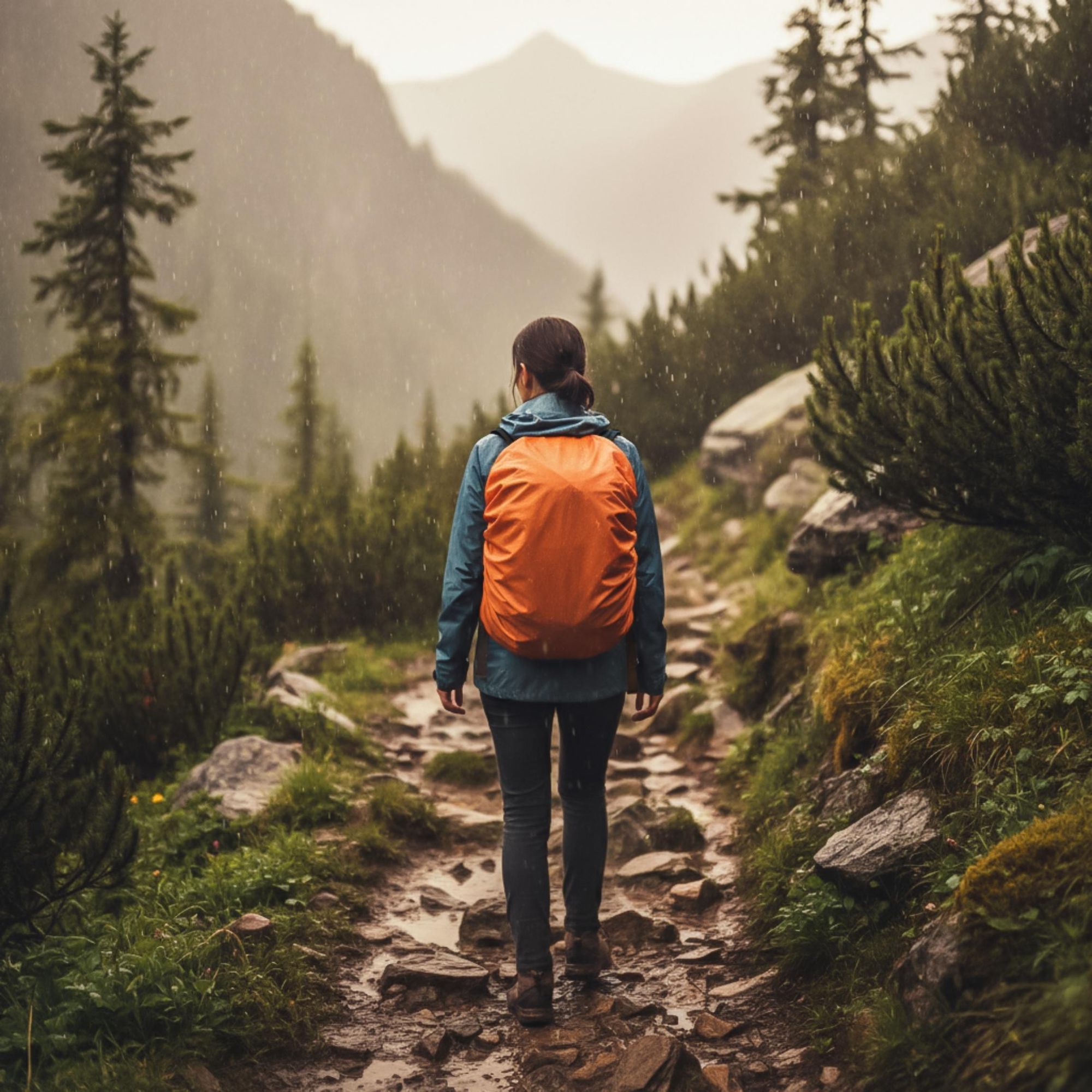 Wanderrucksack 25L Trekkingrucksack Herren & Damen, Titan-Core™ Nylon Outdoor Rucksack mit Regenschutz & Laptopfach, EVI SPORT Trailpack Schwarz