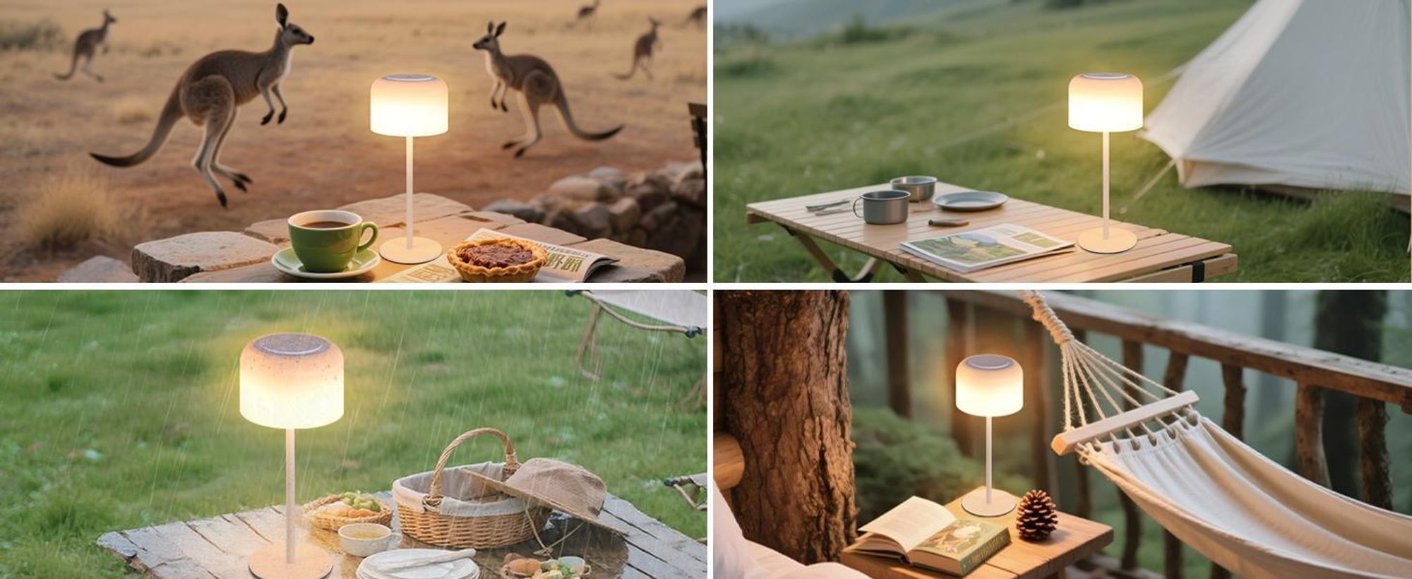 ZMH Tischlampe Kabellos LED Tischleuchte Dimmbar Akku Tischlampe mit 3 Farbtemperaturen Höhenverstellbar USB-C Aufladbar Wasserdichte Tischleuchte für Indoor Outdoor Esszimmer Schlafzimmer