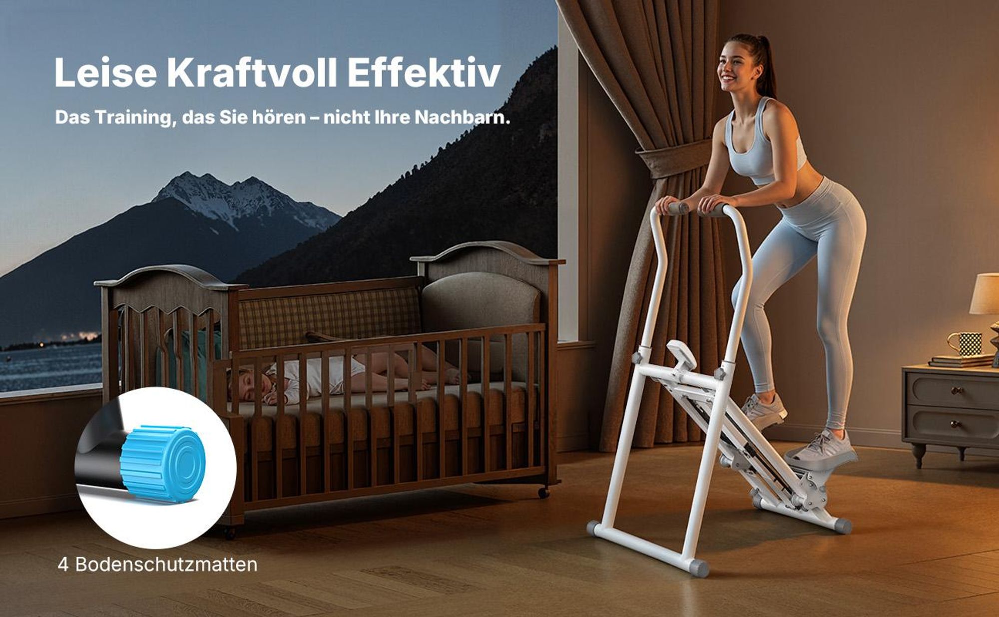 Stepper für Zuhause – 2026 Treppensteiger, vertikaler Klettertrainer, Ganzkörper-Workout, rutschfeste Pedale, langlebiges Fitnessgerät