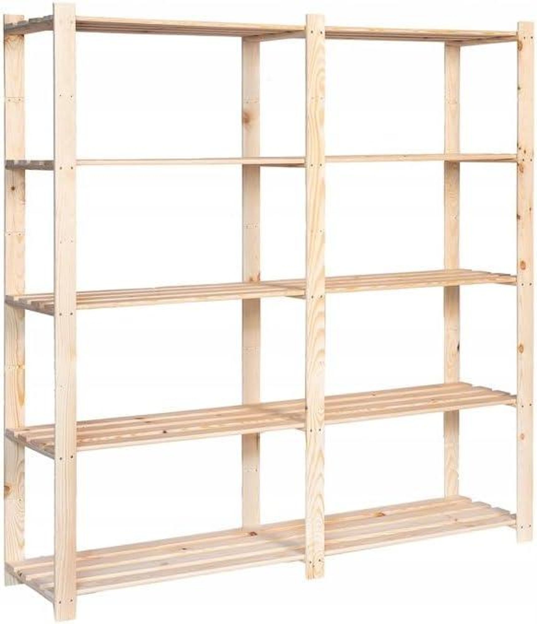 STOLMAK Regał Drewniany 170x170x38 cm Sosna Lite Drewno 5 Półek Regał do Garażu Stojak na Rośliny