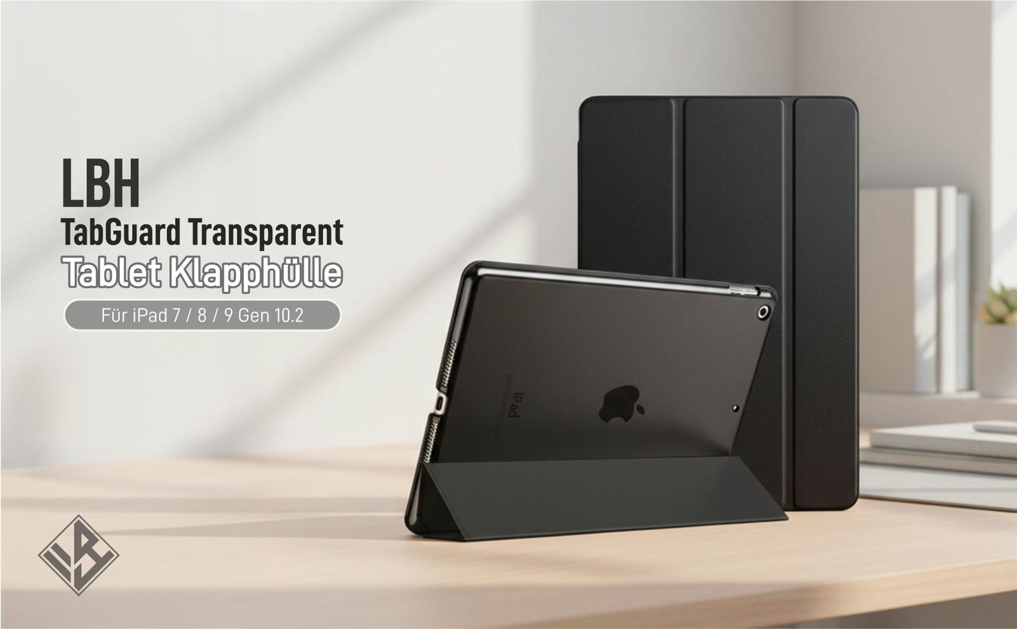 Hochwertige Klapphülle für Apple iPad 7. / 8. / 9. Gen 10.2 mit farbig transparenter Rückseite