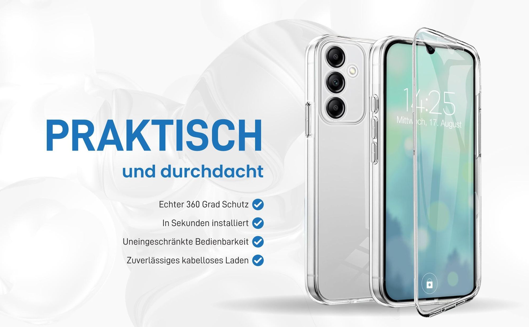 Rundum Schutz Hülle für Samsung Galaxy A14 / A14 5G mit Touchsensibilität