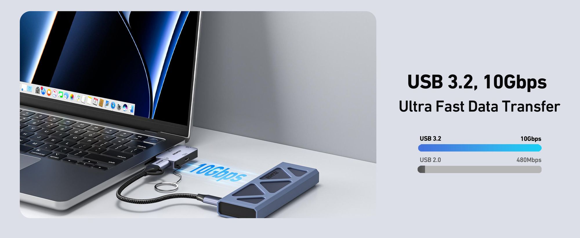 BENFEI Hubs USB C Hub 3in1 Super Kompakt HDMI 4K 60Hz