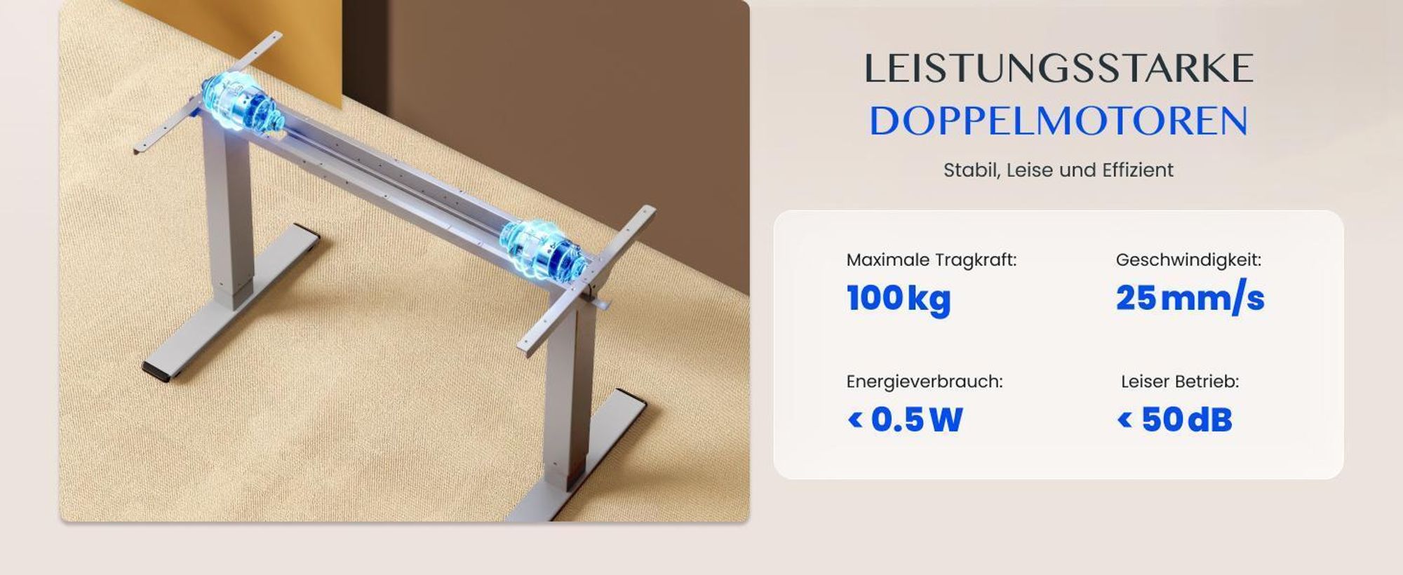 FlexiSpot E1 Pro Höhenverstellbarer Schreibtisch, Dualmotor 120 kg Tragkraft 4 Memory-Steuerung Anti-Kollisionsschutz Tischgestell Elektrisch(Schwarz)