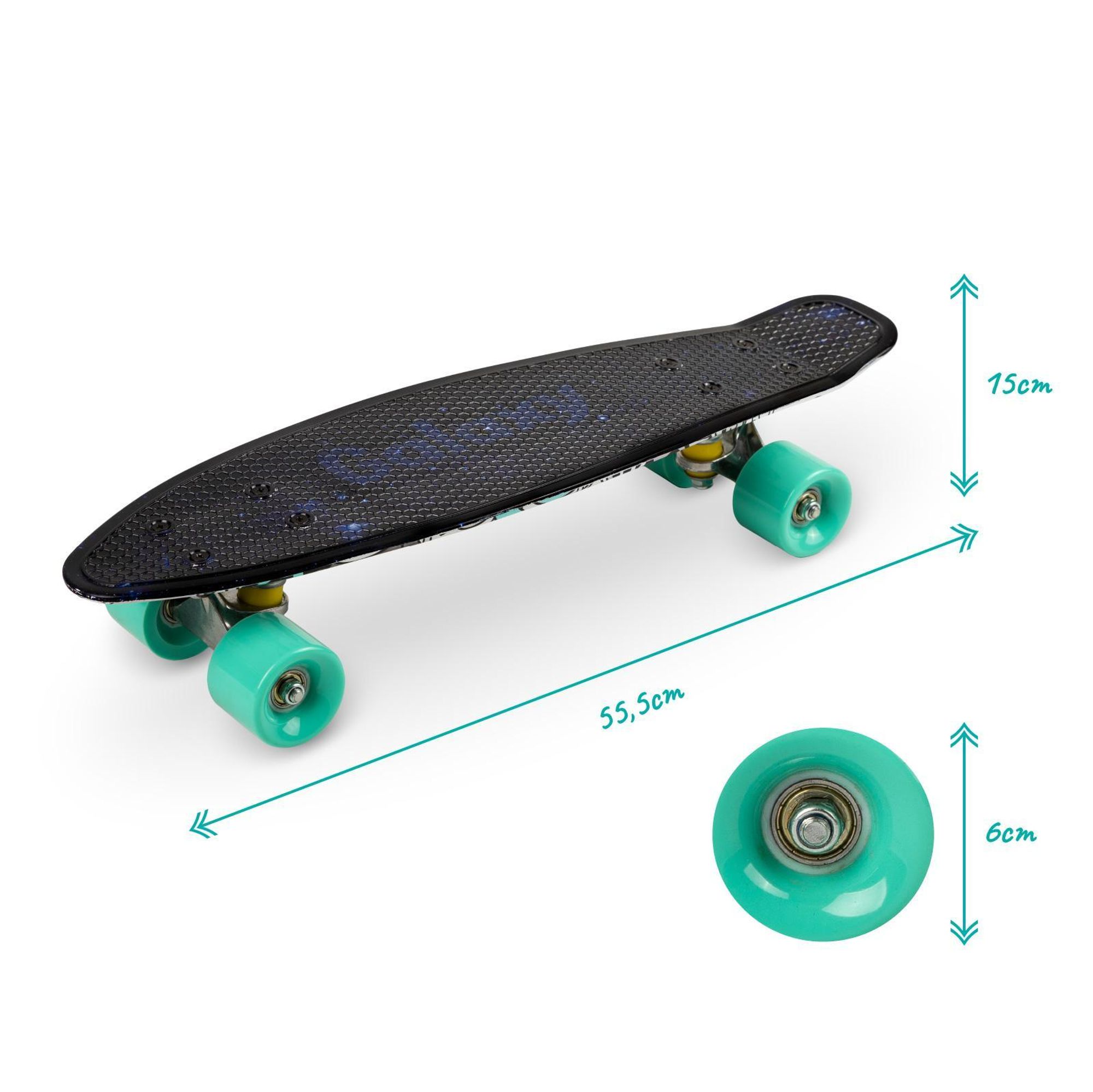 Kinderskateboard QKIDS Galaxy Anti-Rutsch ABEC-7 flerfarbig 3 Jahre+
