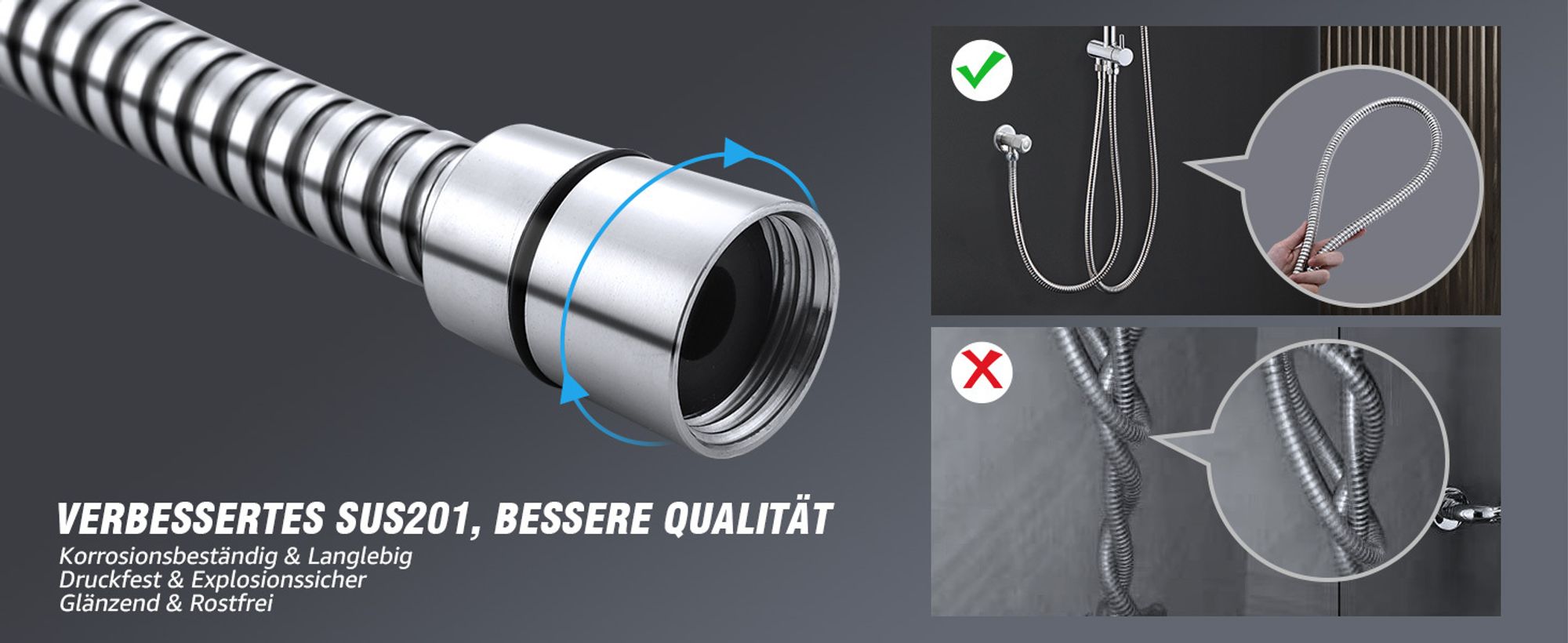 Duschsystem Trennbar, Chrom, Badewannenarmatur HOMELIVE, Duscharmatur, Dusche Handbrause, Edelstahl Duschstange, Regendusche für Bad