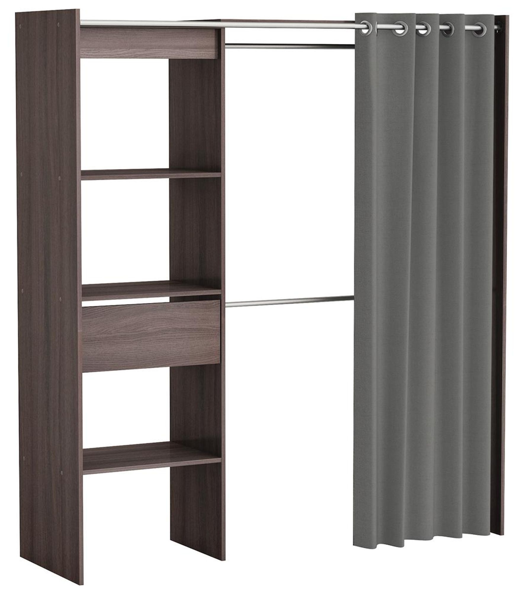 Clara I – Kleiderschrank mit Vorhang und variabler Breite