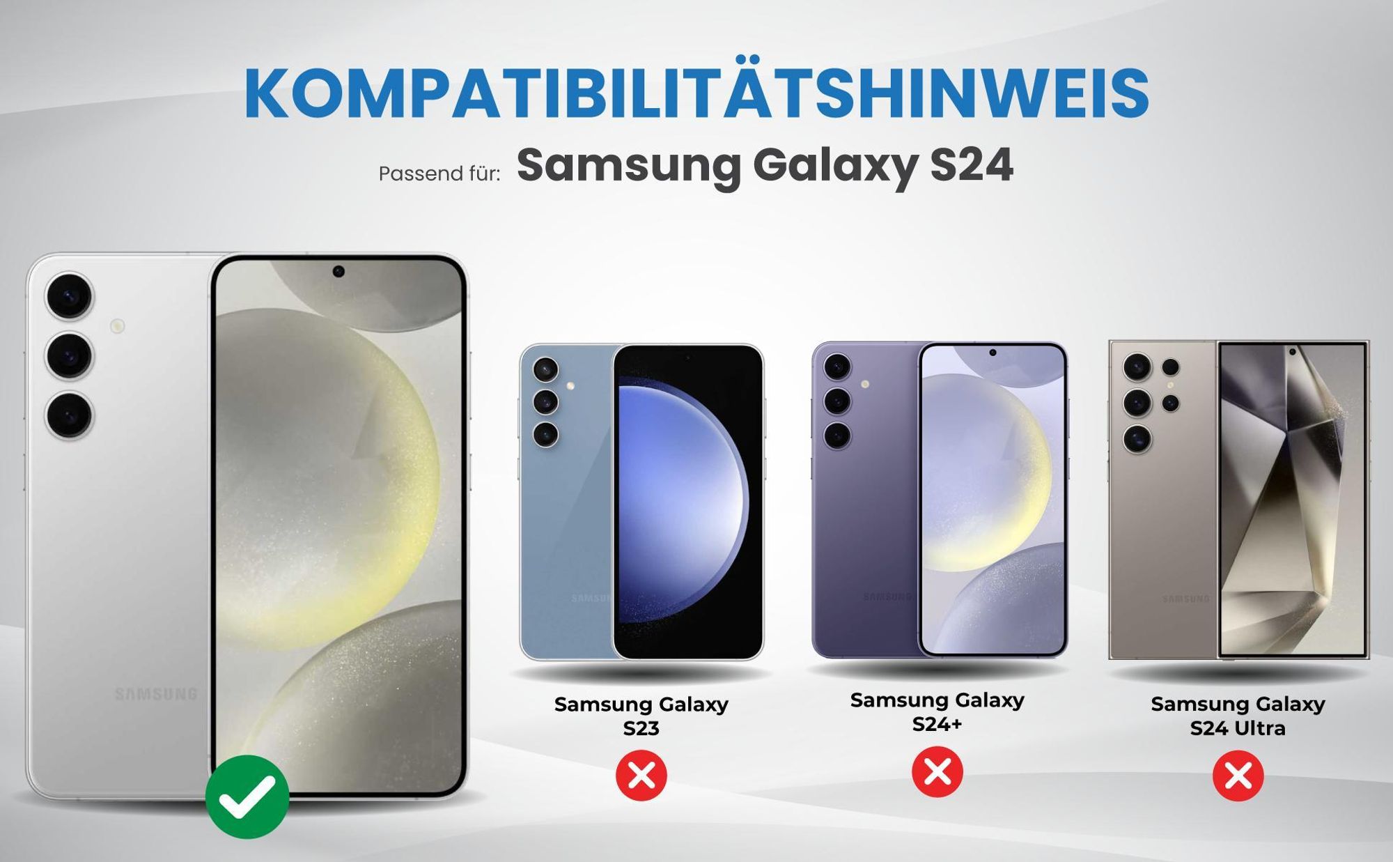Kompatibilitätshinweise Hülle für Samsung Galaxy S24