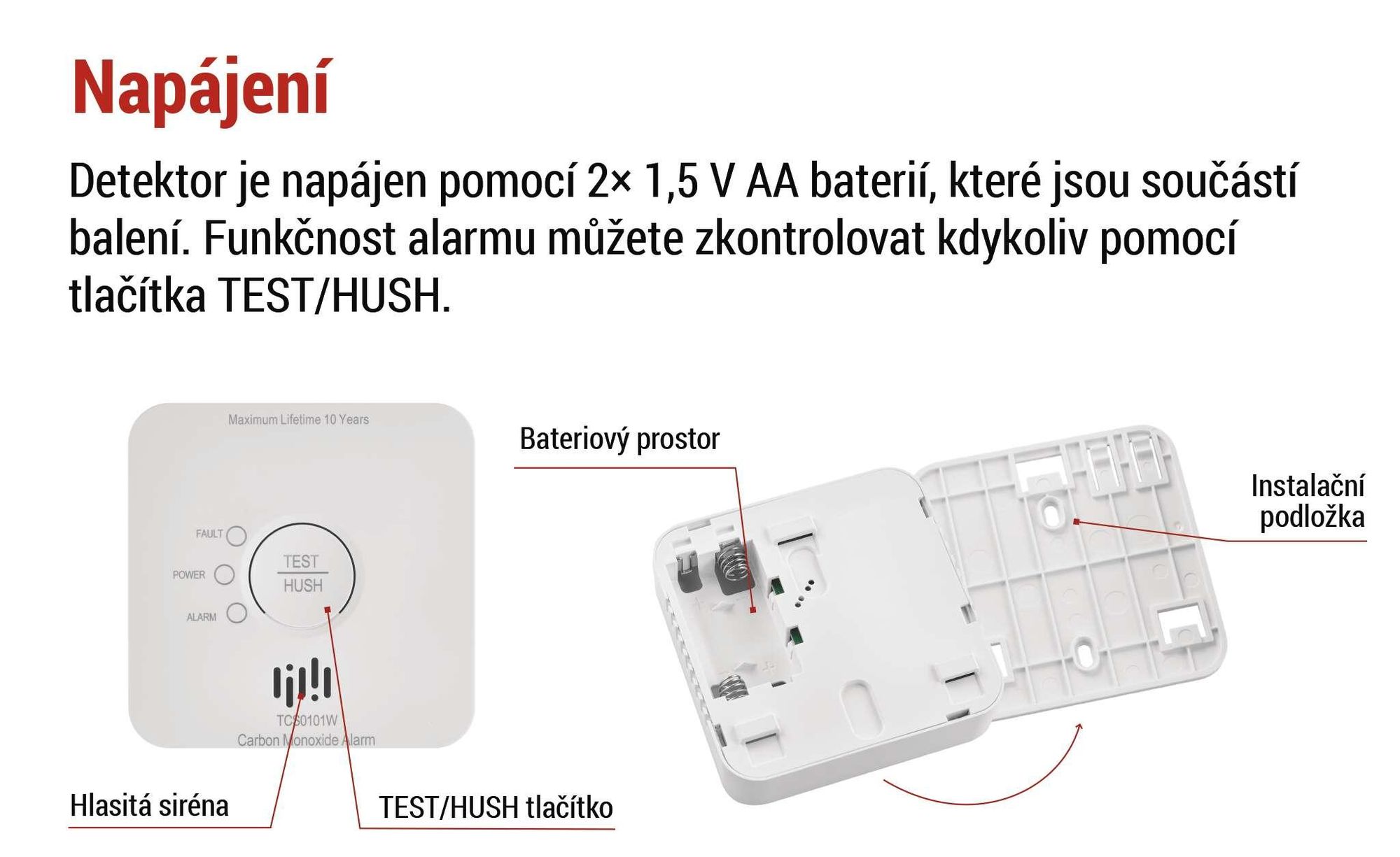 EMOS GoSmart Detektor oxidu uhelnatého TCS0101W s WiFi, P56400S