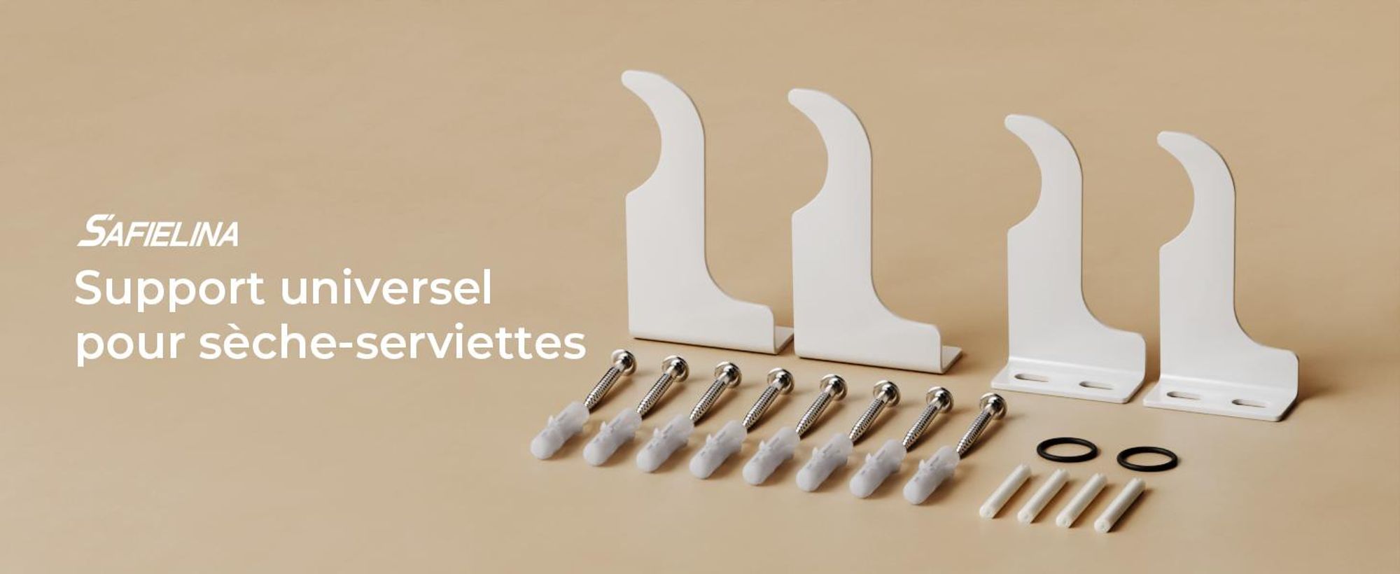 S'AFIELINA Support de radiateur 48 × 88mm Matériel de montage Kit de fixation Kit de montage Suspension Support Support pour radiateur panneau/plat 1 pièce